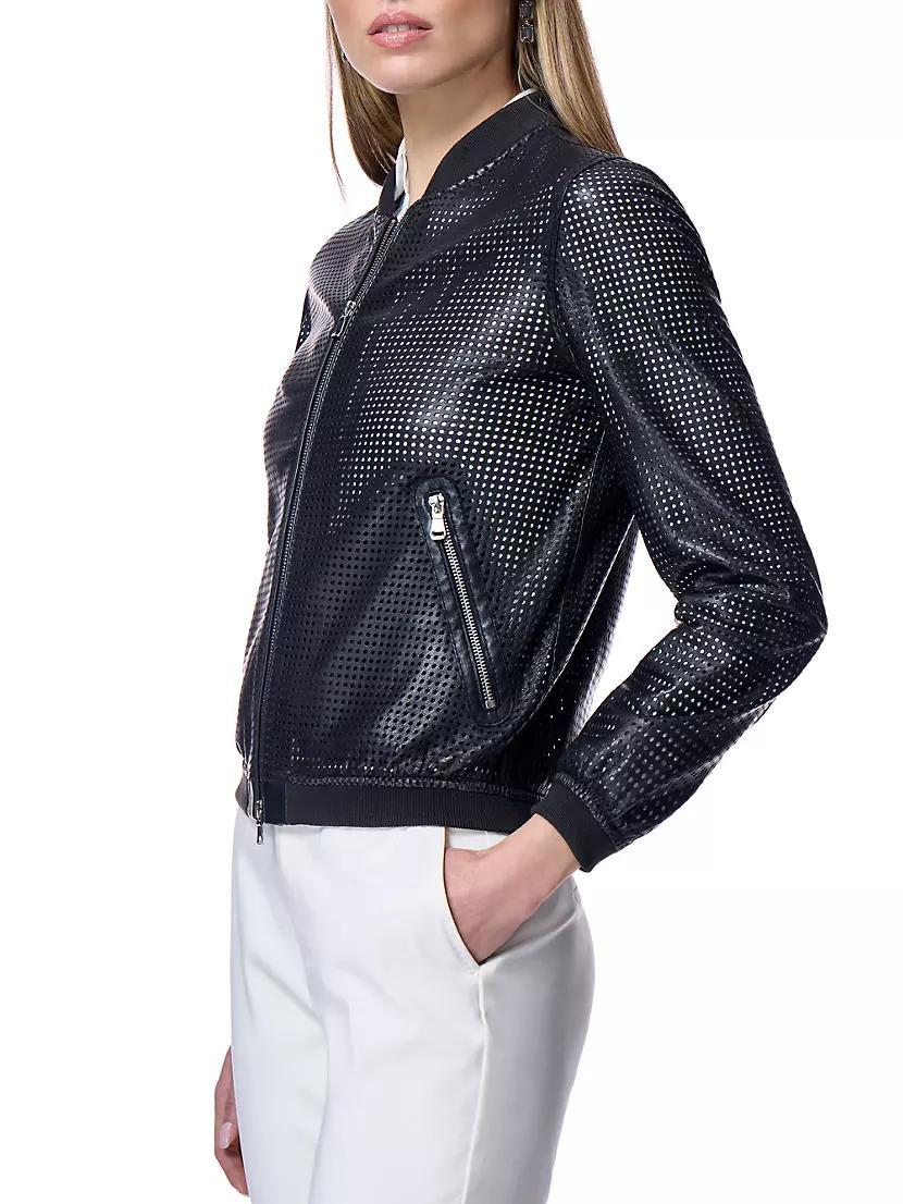 Perforated Leather Jacket Product Image