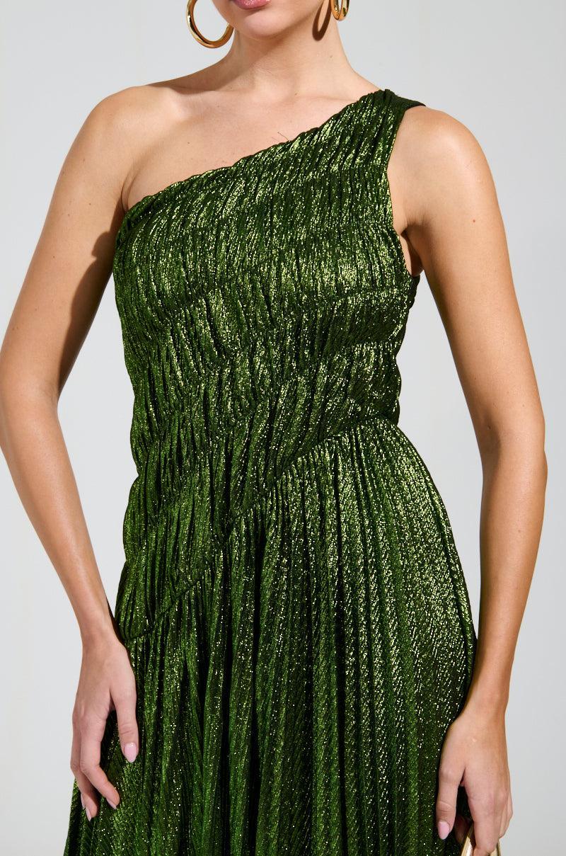 STAY RADIANT METALLIC CHIFFON MAXI DRESS Product Image