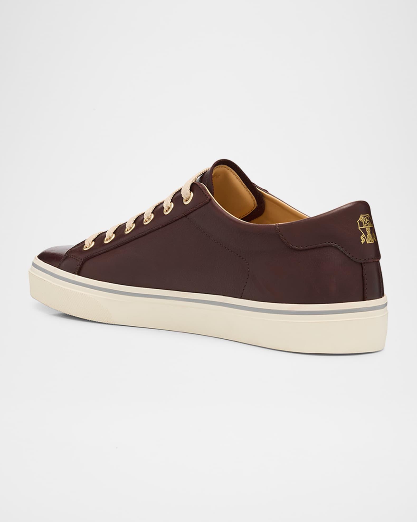 Men's Vulcanized-Sole Leather Low-Top Sneakers Product Image