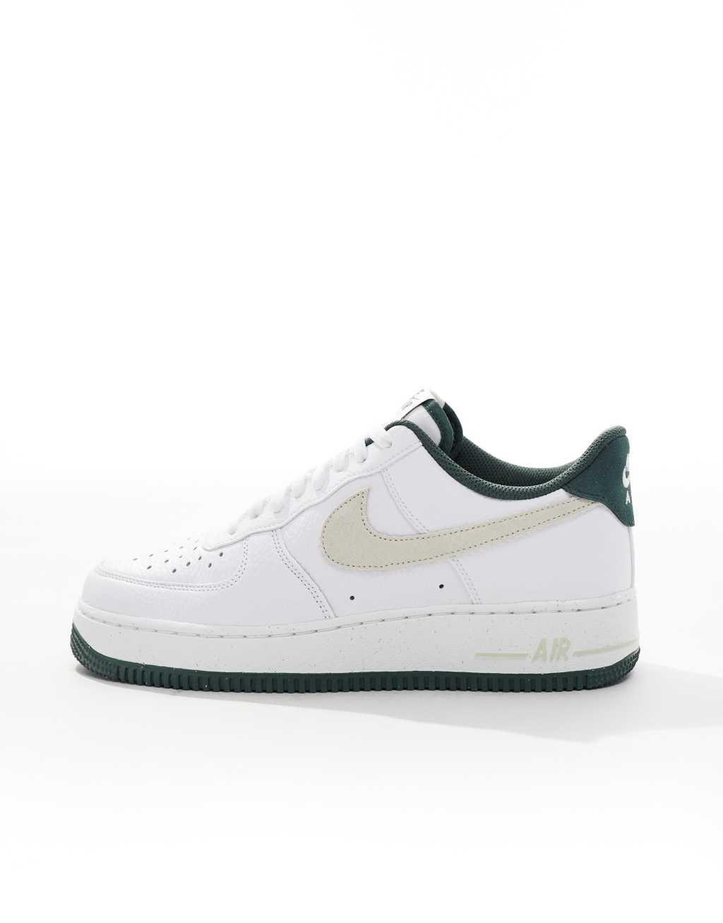 Nike Air Force 1 '07 sneakers in white and dark green Product Image