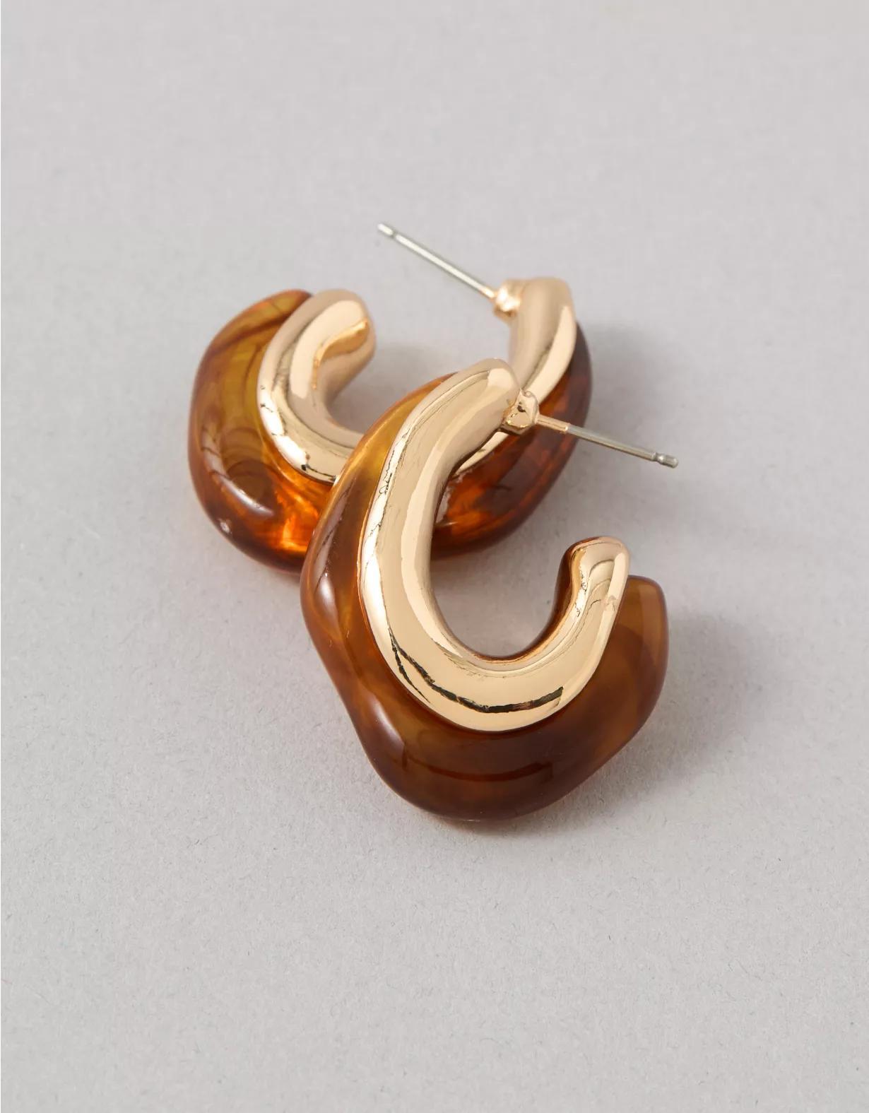 AEO Resin Half Hoop Earrings Product Image