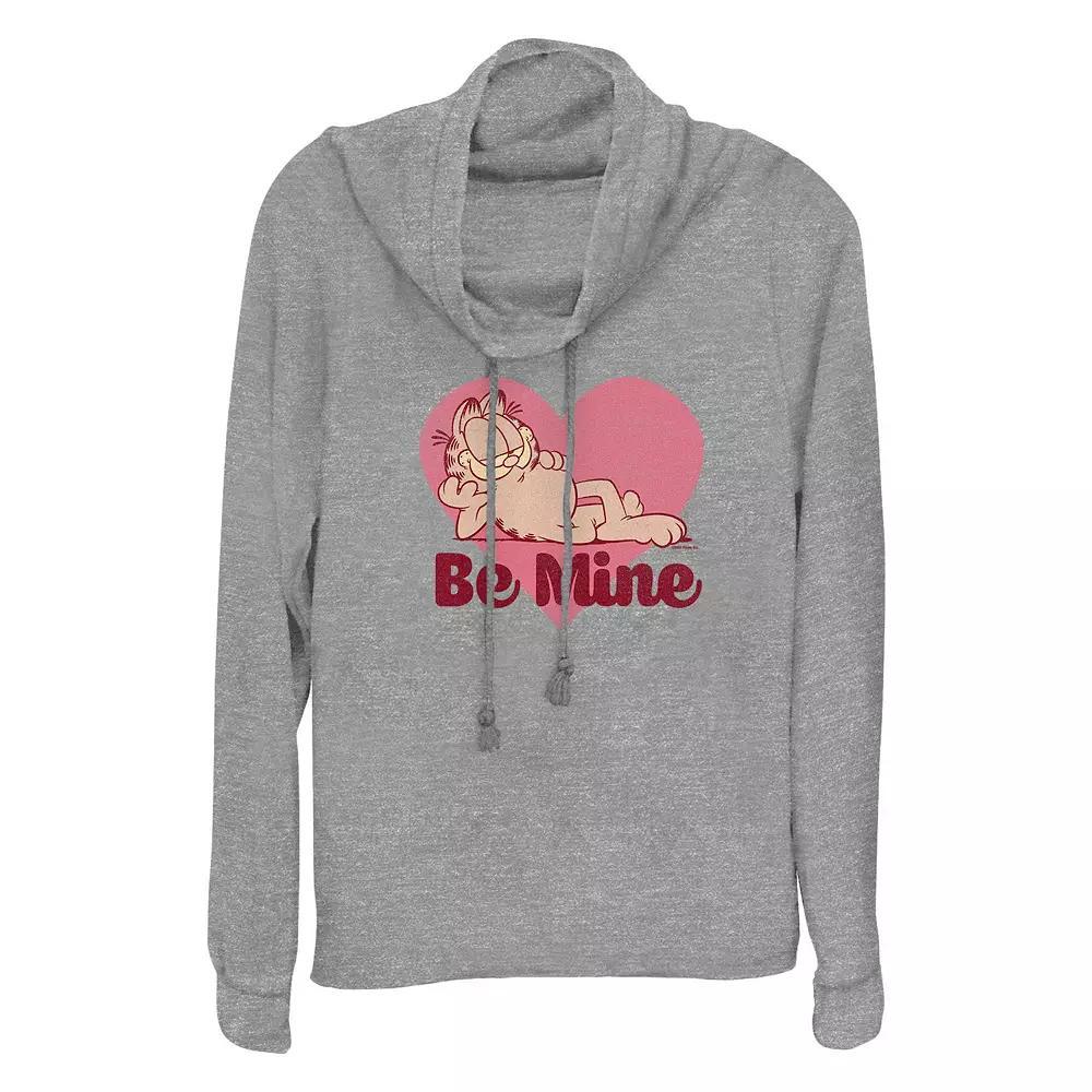 Womens Mistletoe Merry Kissmas Cowlneck Graphic Lightweight Long Sleeve Gray Grey Product Image