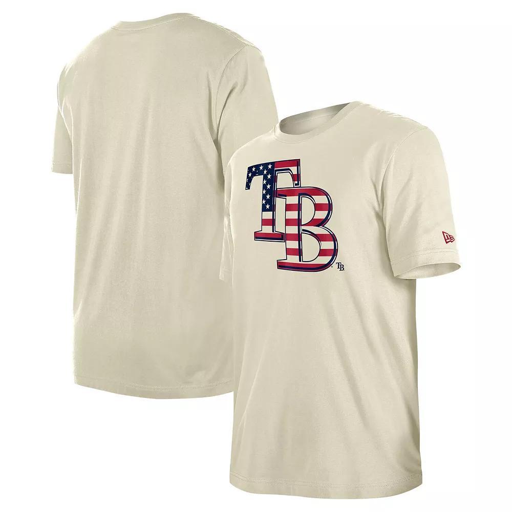 Men's New Era Cream Tampa Bay Rays 4th of July Flag Fill T-Shirt, Size: XL, Beige Product Image