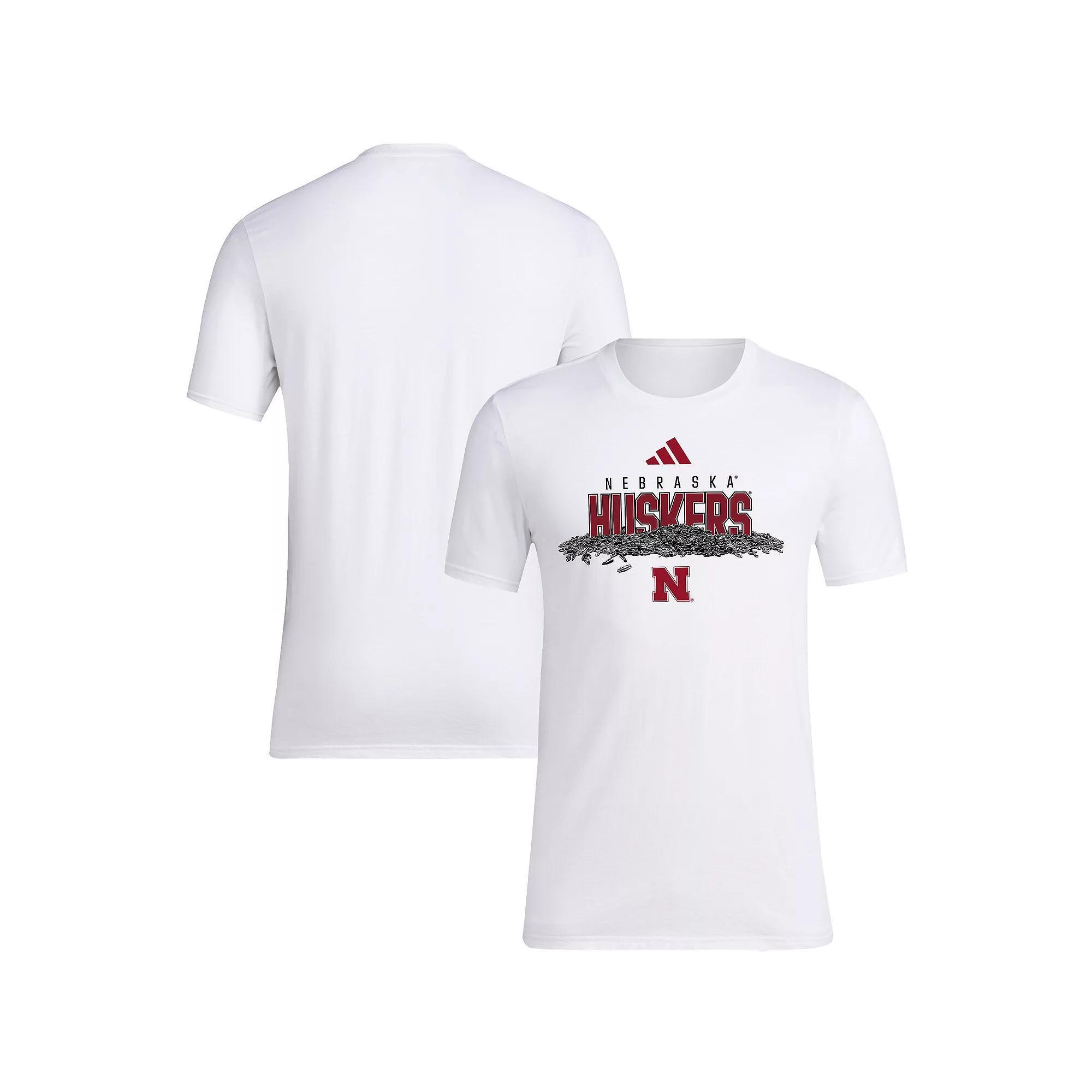 Men's adidas White Nebraska Huskers Baseball Sunflower Seeds T-Shirt, Size: Medium Product Image