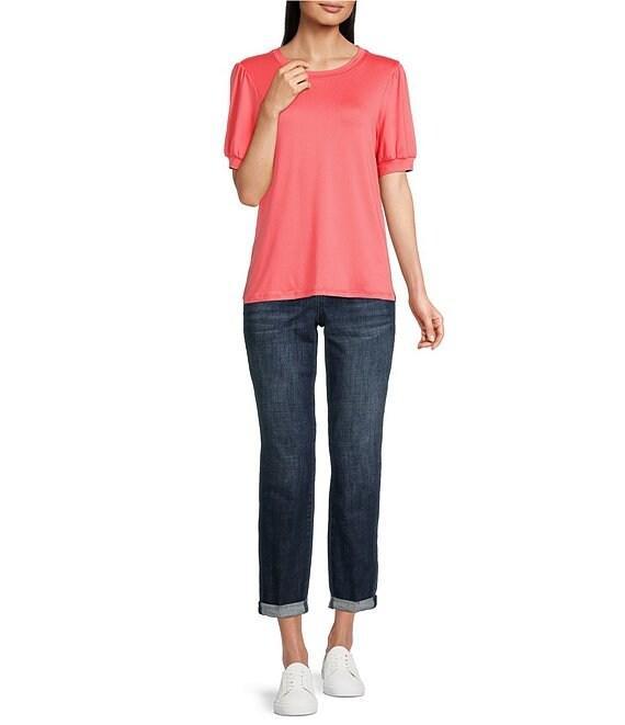 NYDJ Slim Five Pocket Mid Rise Rolled Hem Girlfriend Jeans Product Image