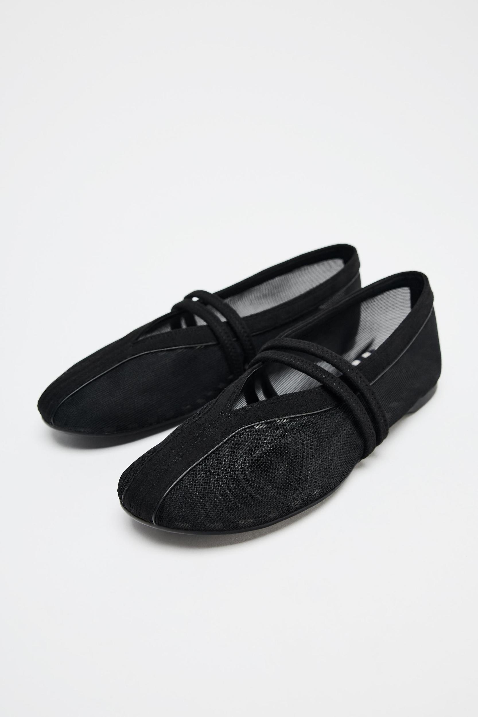DOUBLE STRAP MESH BALLET FLATS Product Image