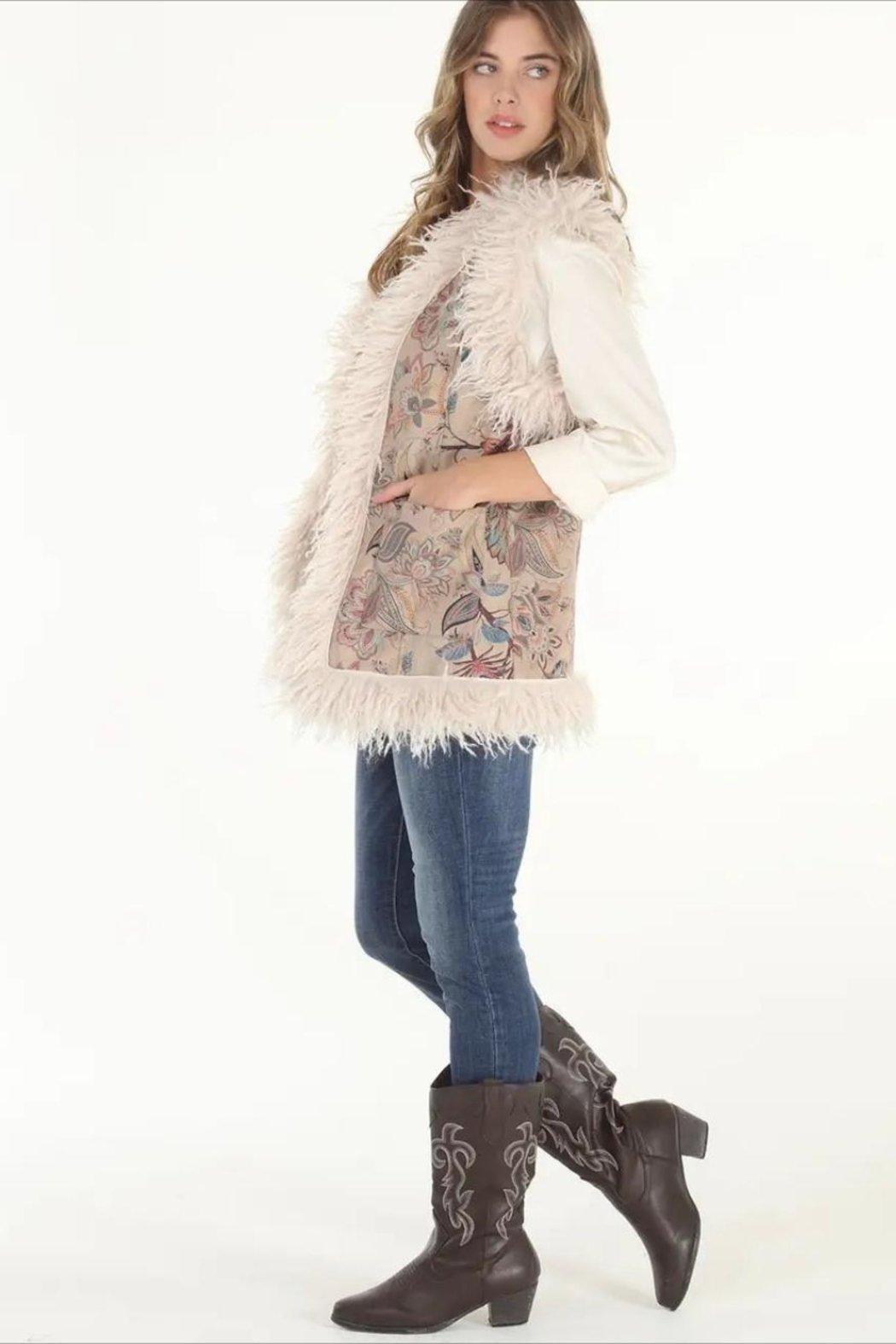 Paisley Faux Suede Vest Product Image