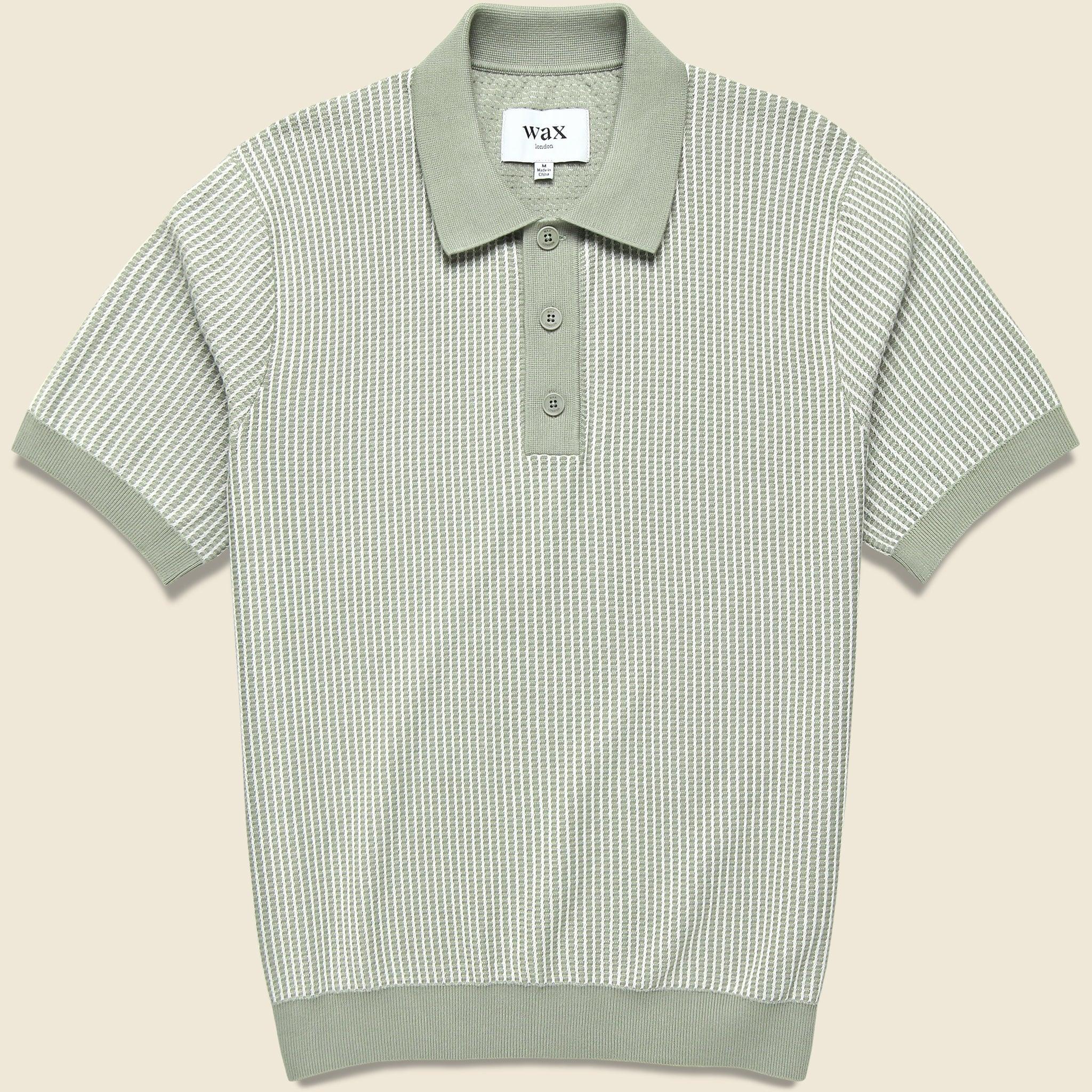 Ladder Stripe Turin Polo - Light Khaki Product Image