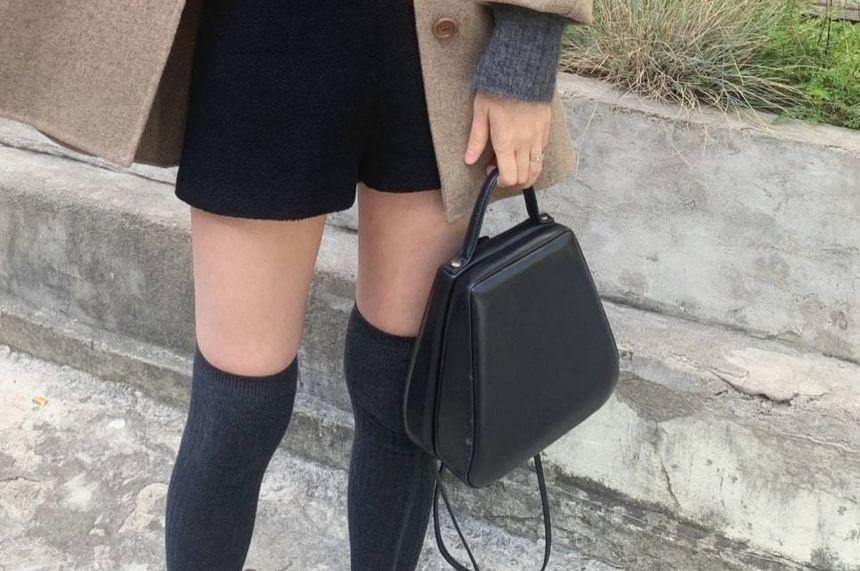 Collared Plain Button Coat Product Image