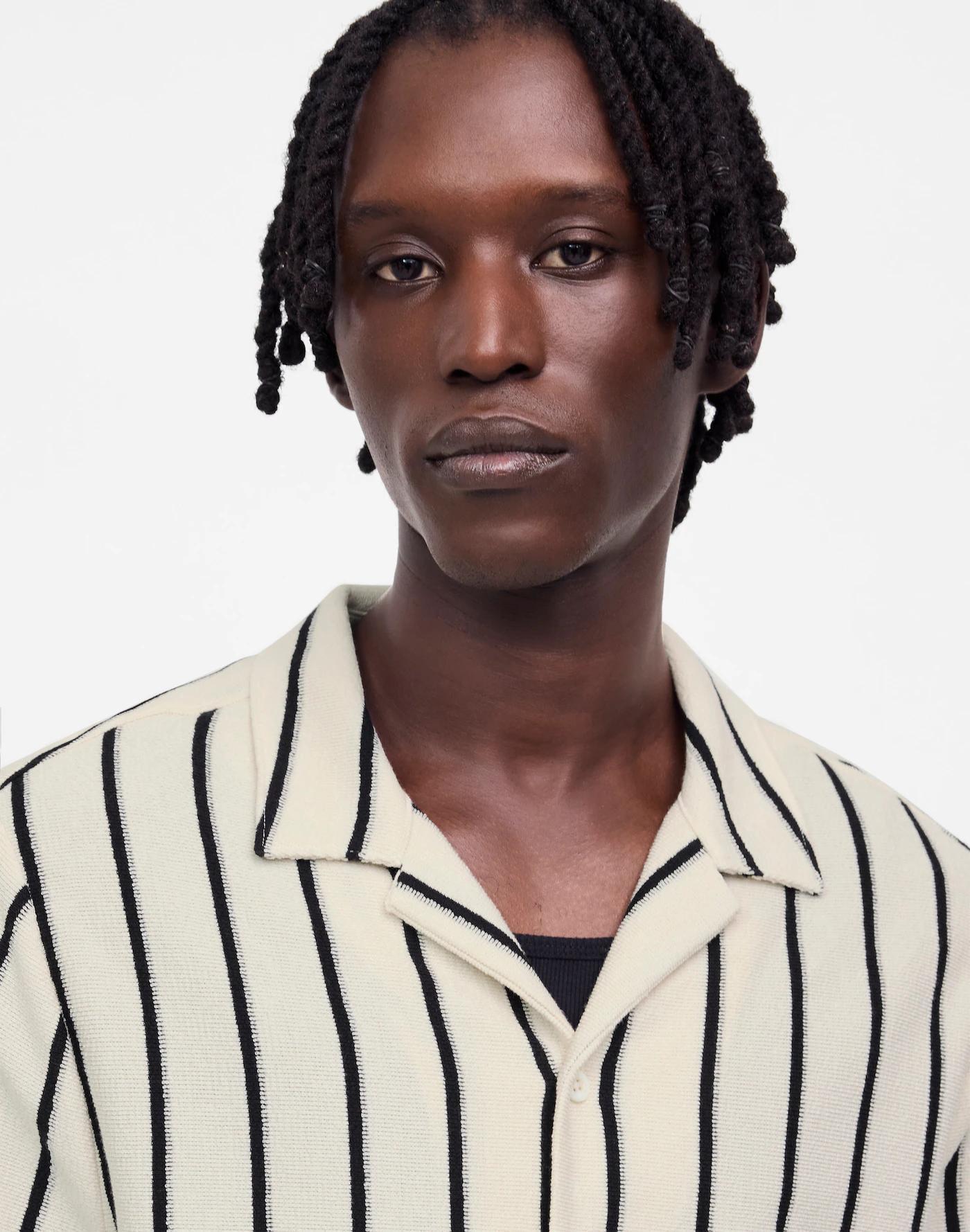 The Textured Knit Camp-Collar Shirt Product Image