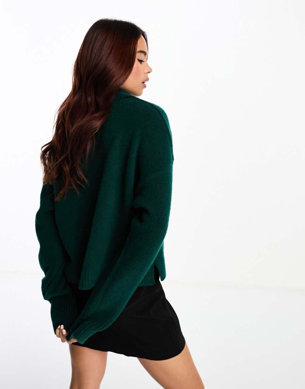 Monki long sleeve collar knitted sweater Product Image