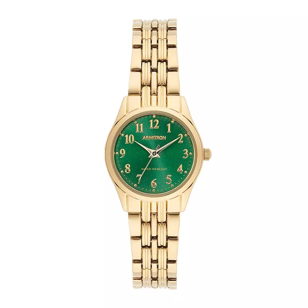 Armitron Women's Gold Tone Green Dial Watch - 75-5304GNGP, Size: Small Product Image