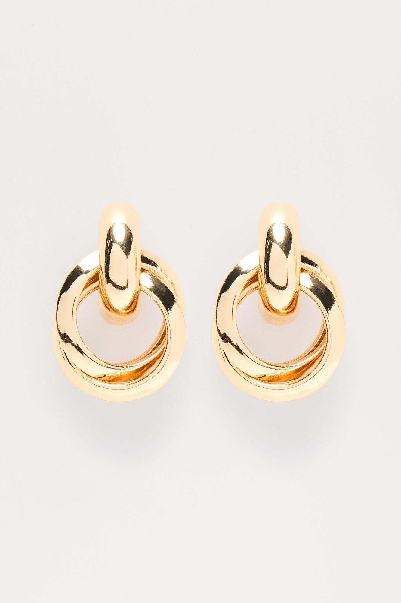 Mallory Knot Drop Earrings - Gold Product Image