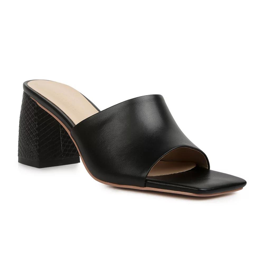 Rag & Co Women's Block Heel Leather Sandals, Size: 10, Purple Product Image