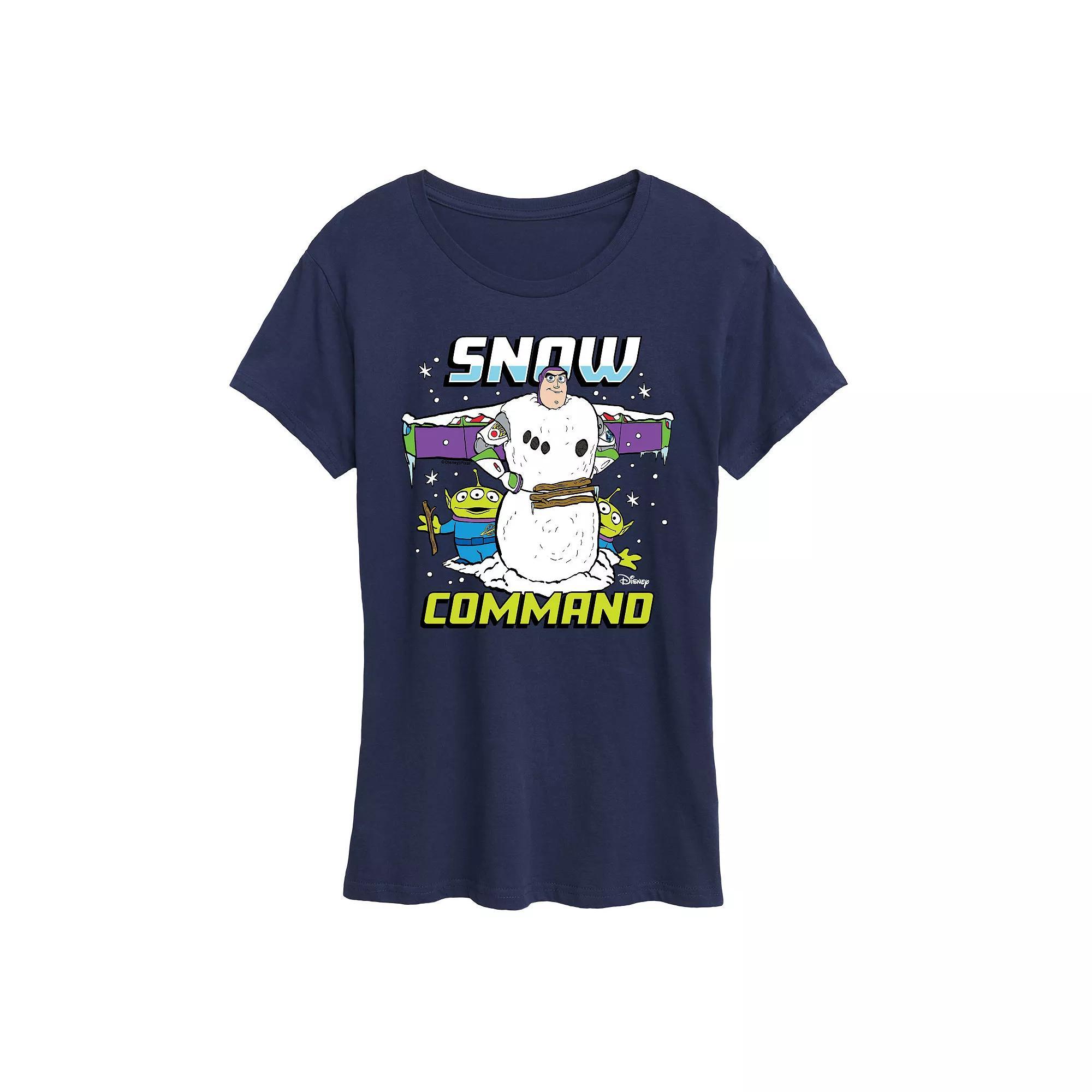 Disney / Pixars Toy Story Womens Snow Command Graphic Tee, Girls Grey Royal Blue Product Image