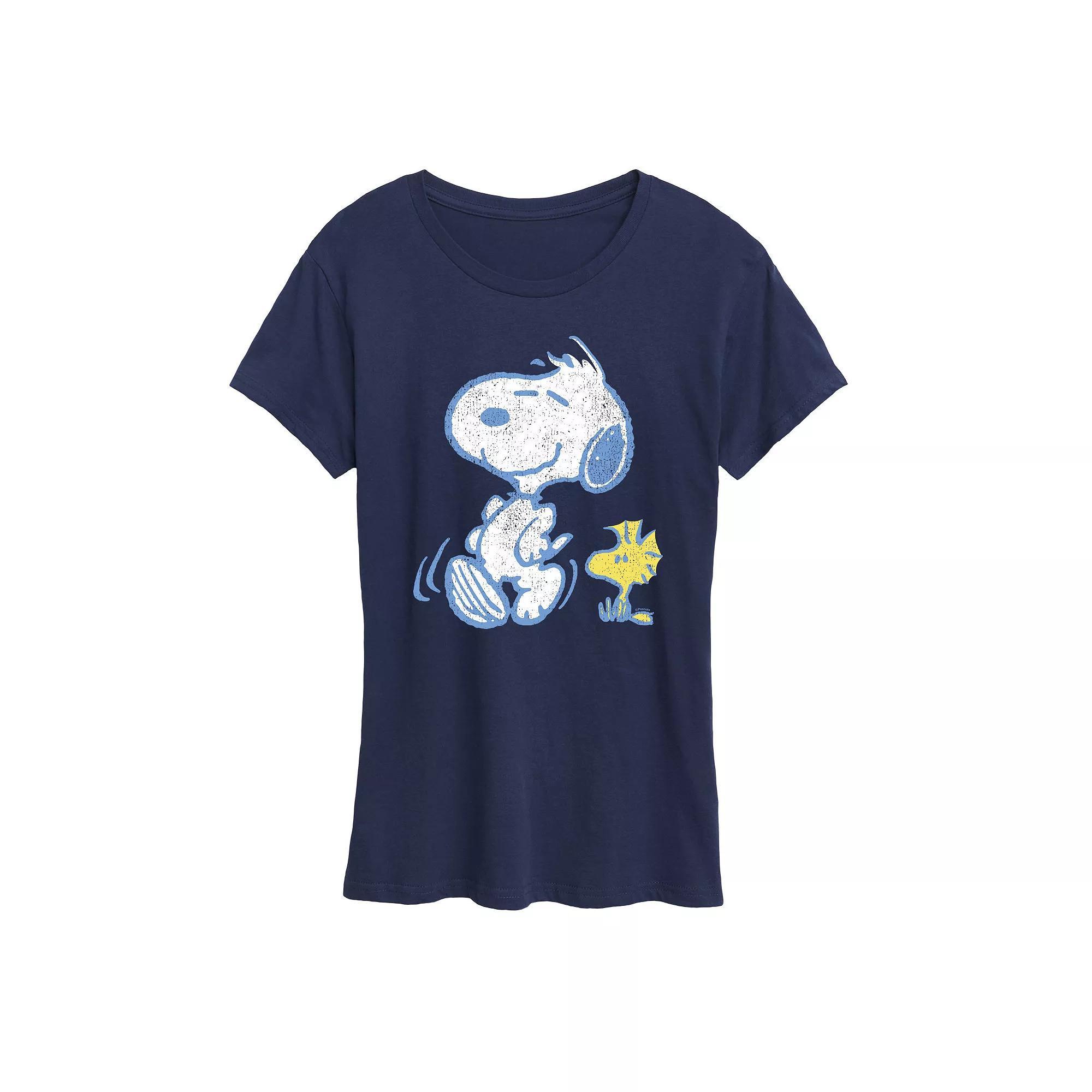 Womens Peanuts Pastels Graphic Tee, Girls Blue Product Image