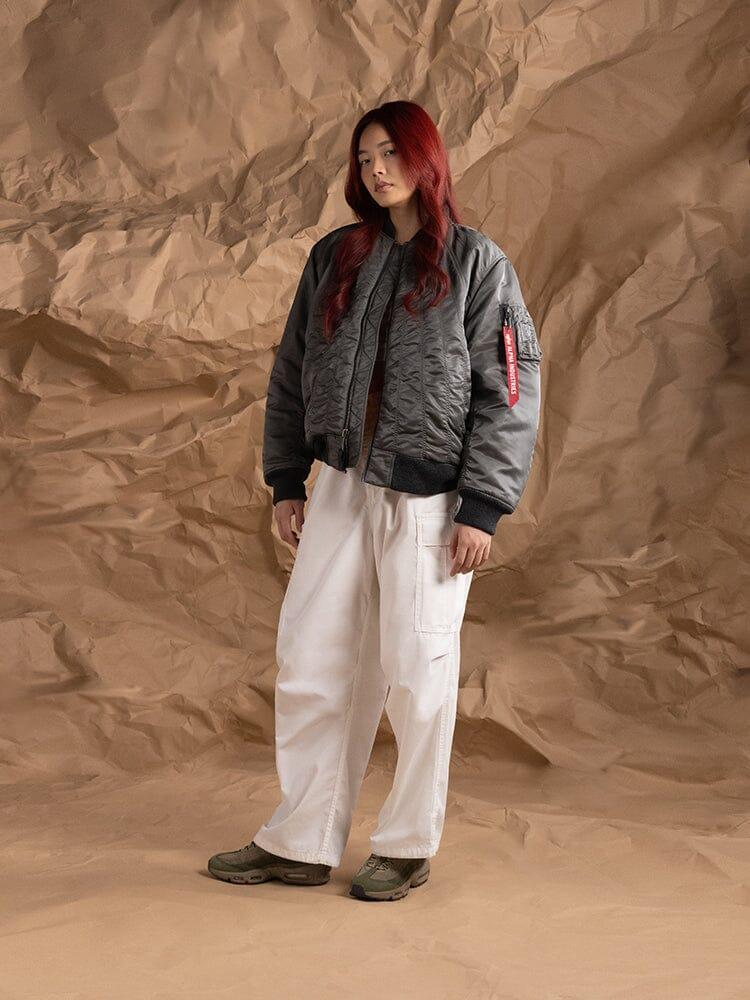 WOMEN'S MA-1 SHIRRING BOMBER JACKET - FIELD GRAY / M Product Image