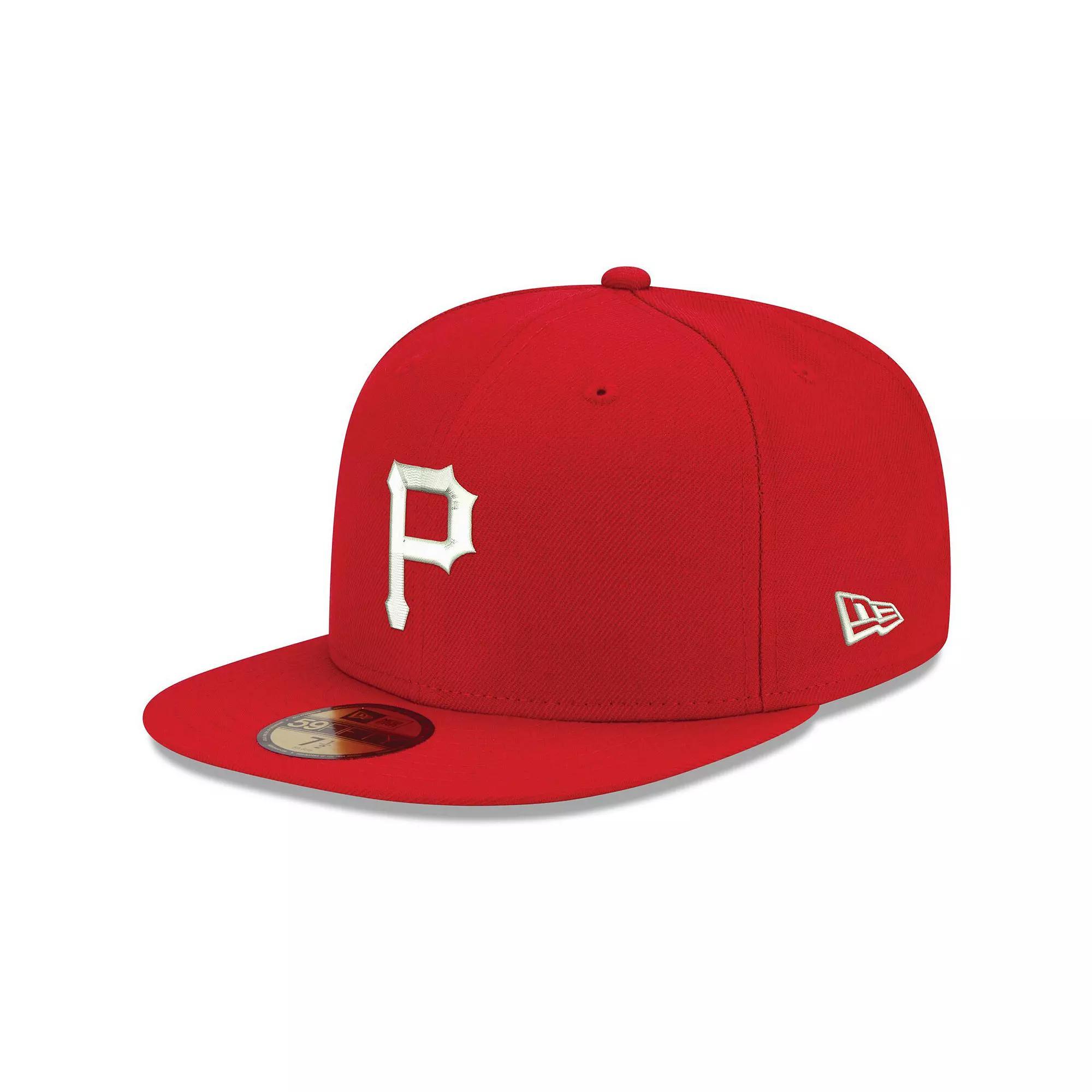 Men's New Era Red Pittsburgh Pirates White Logo 59FIFTY Fitted Hat, Size: 7 1/2 Product Image