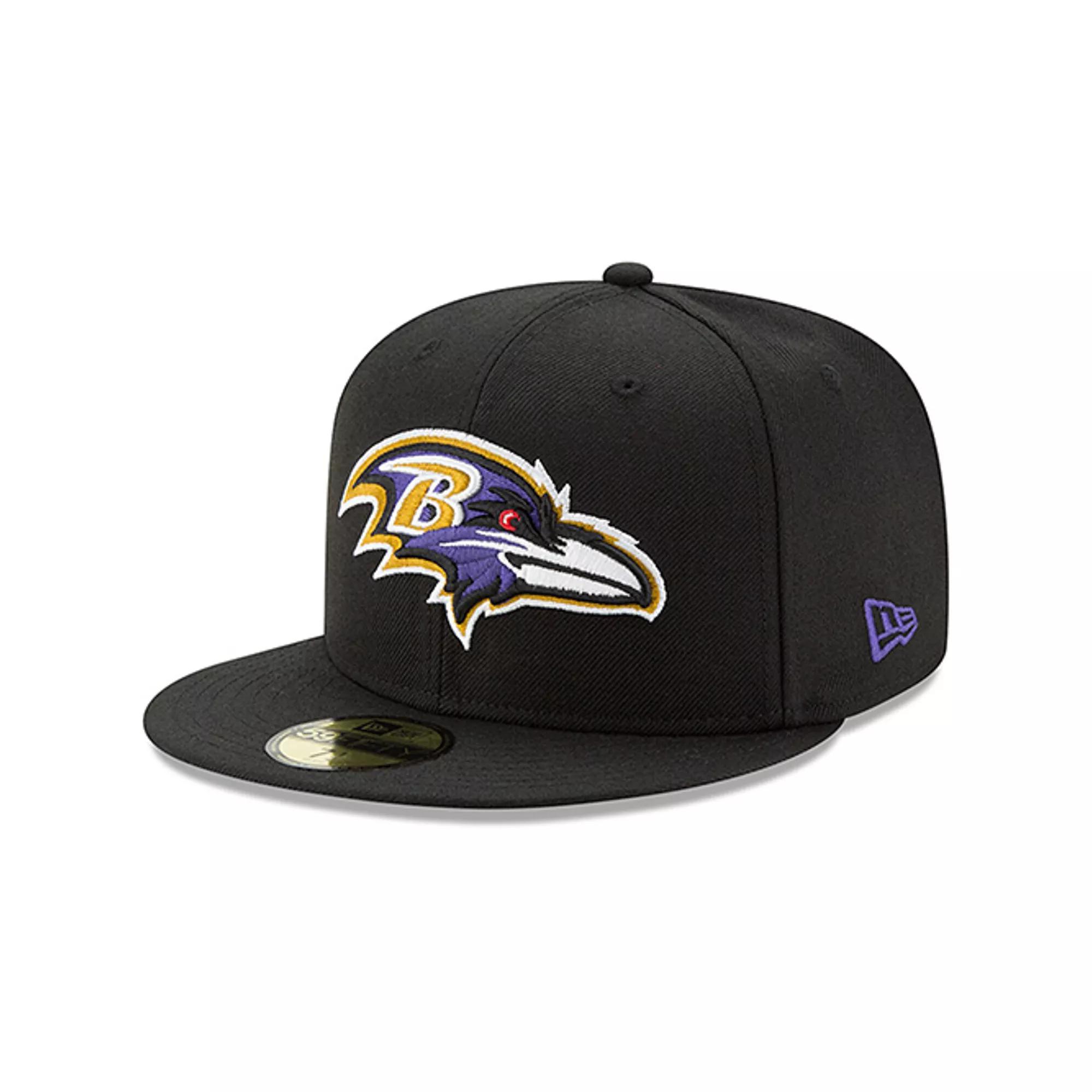 Men's New Era Black Baltimore Ravens Omaha 59FIFTY Fitted Hat, Size: 7 3/4 Product Image