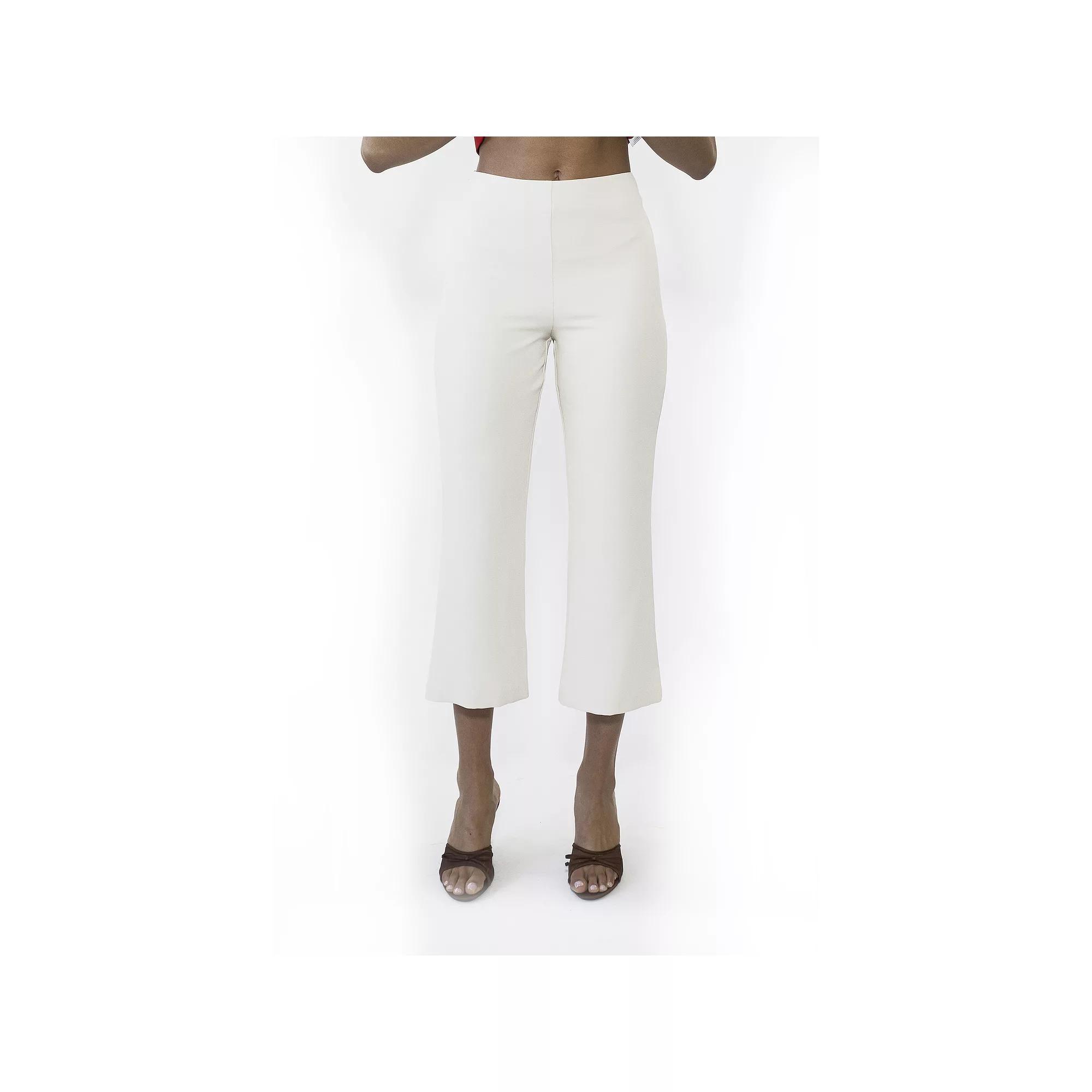 Women's ALEXIA ADMOR Quinn Flared Cropped Capri Pants, Size: 10, Black Product Image