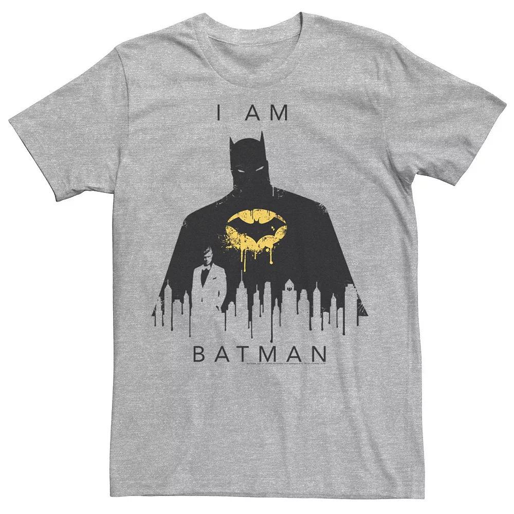 Men's DC Comics I Am Batman Skyline Poster Tee, Size: 3XL, Silver Product Image