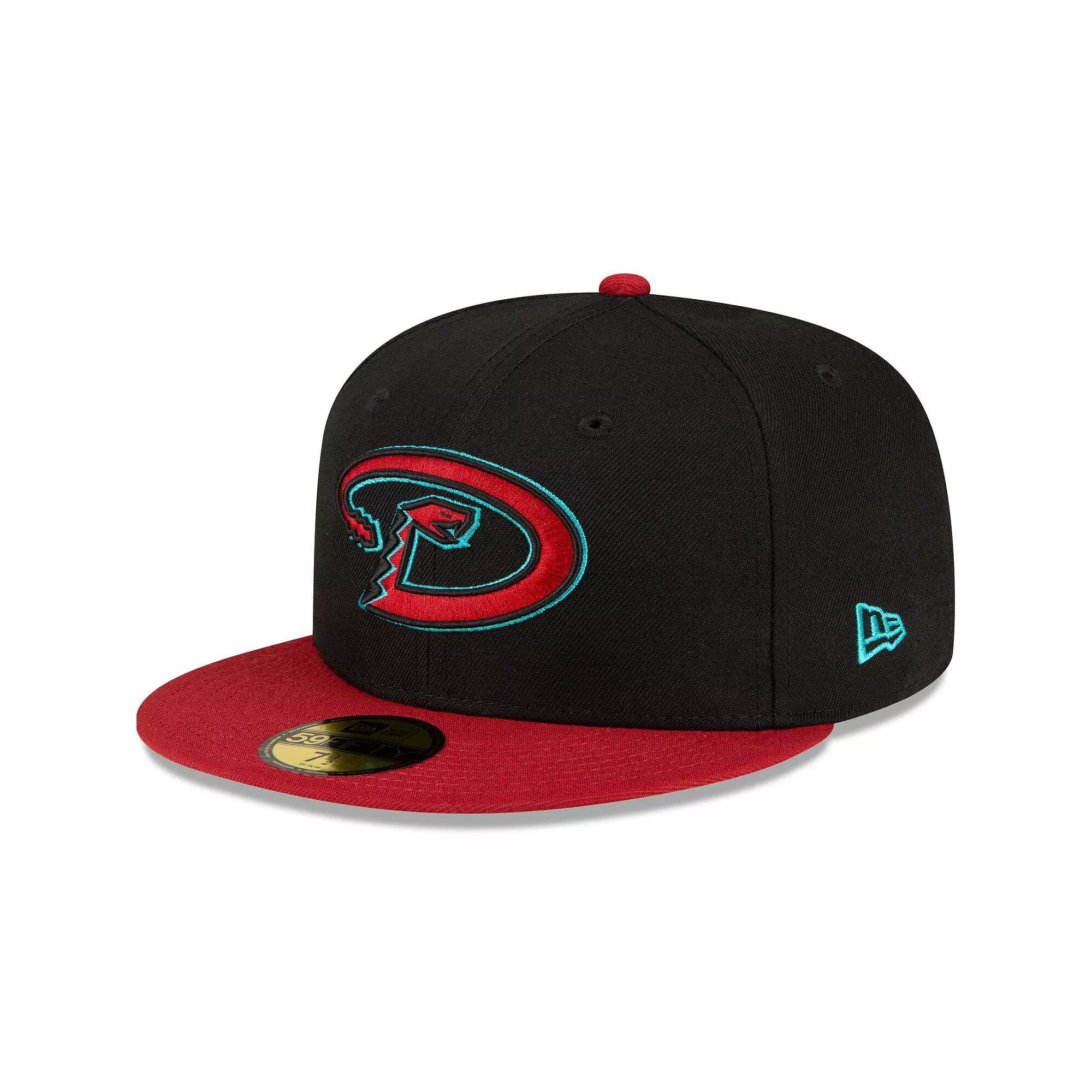 Men's New Era  Black/Red Arizona Diamondbacks Road Authentic Collection On-Field 59FIFTY Fitted Hat, Size: 7 7/8 Product Image