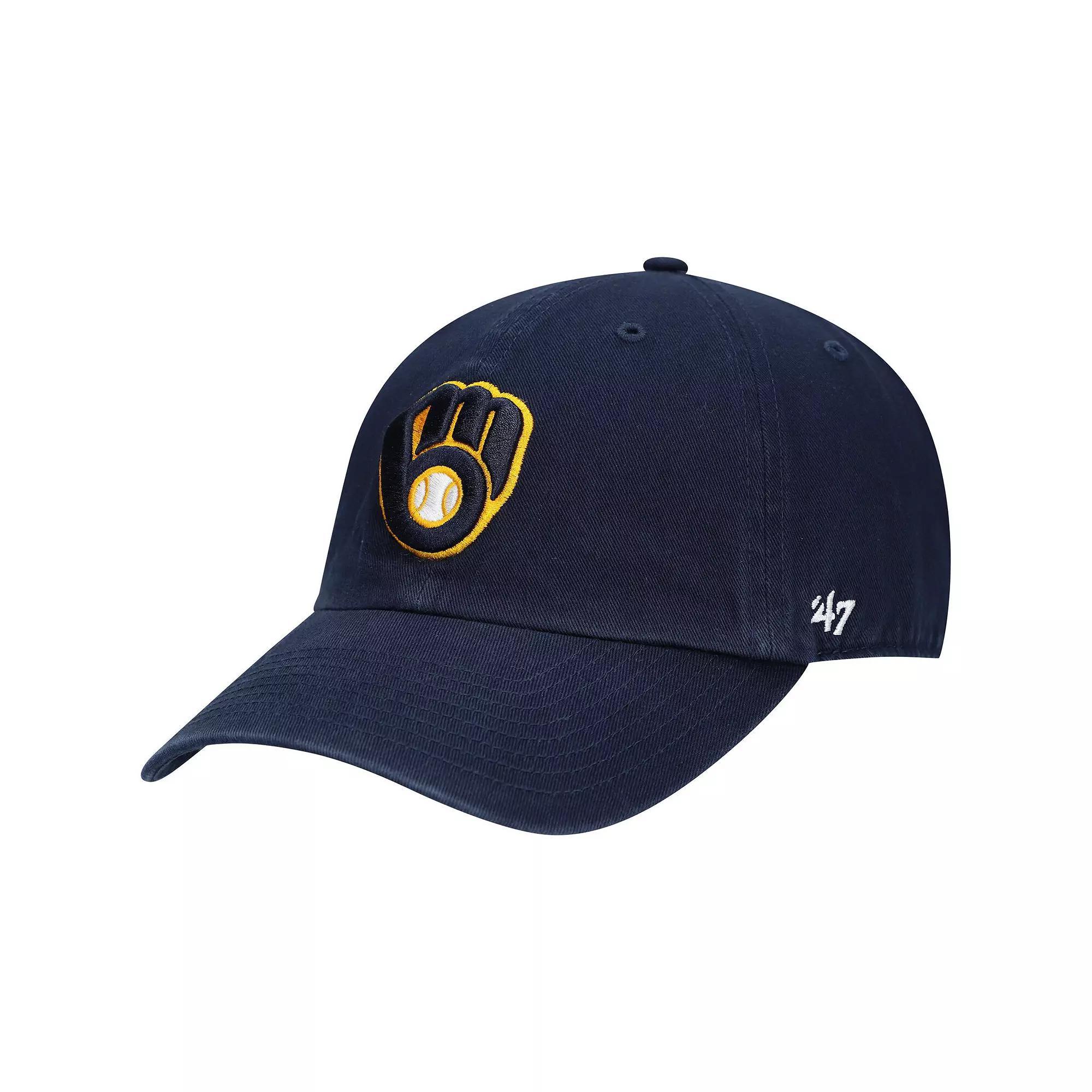 Men's '47 Navy Milwaukee Brewers Home Clean Up Adjustable Hat, Blue Product Image