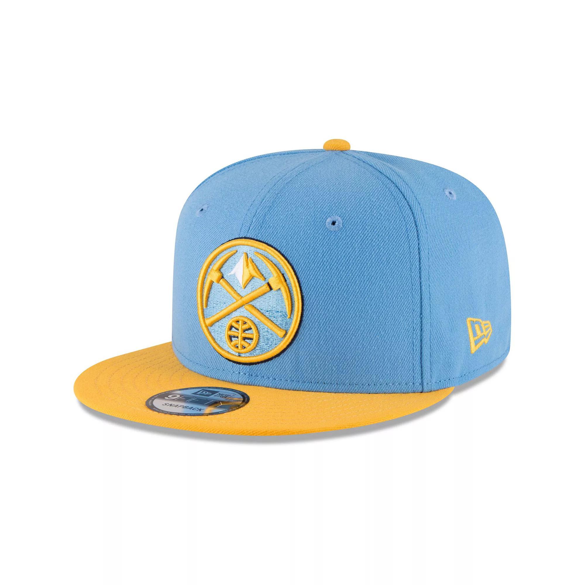 Mens New Era Light Blue/Gold Denver Nuggets Two-Tone 9FIFTY Adjustable Hat Product Image