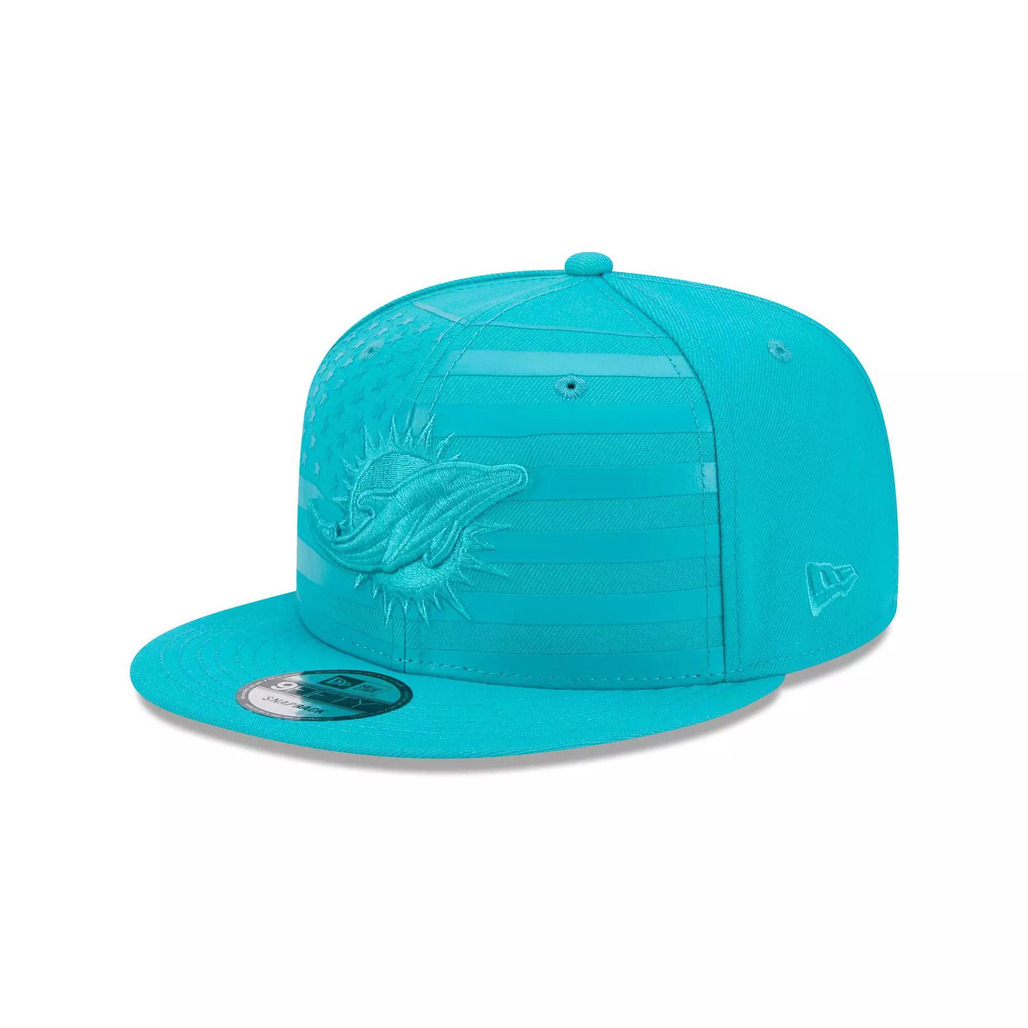 Men's New Era Aqua Miami Dolphins Independent 9FIFTY Snapback Hat, Turquoise A Product Image
