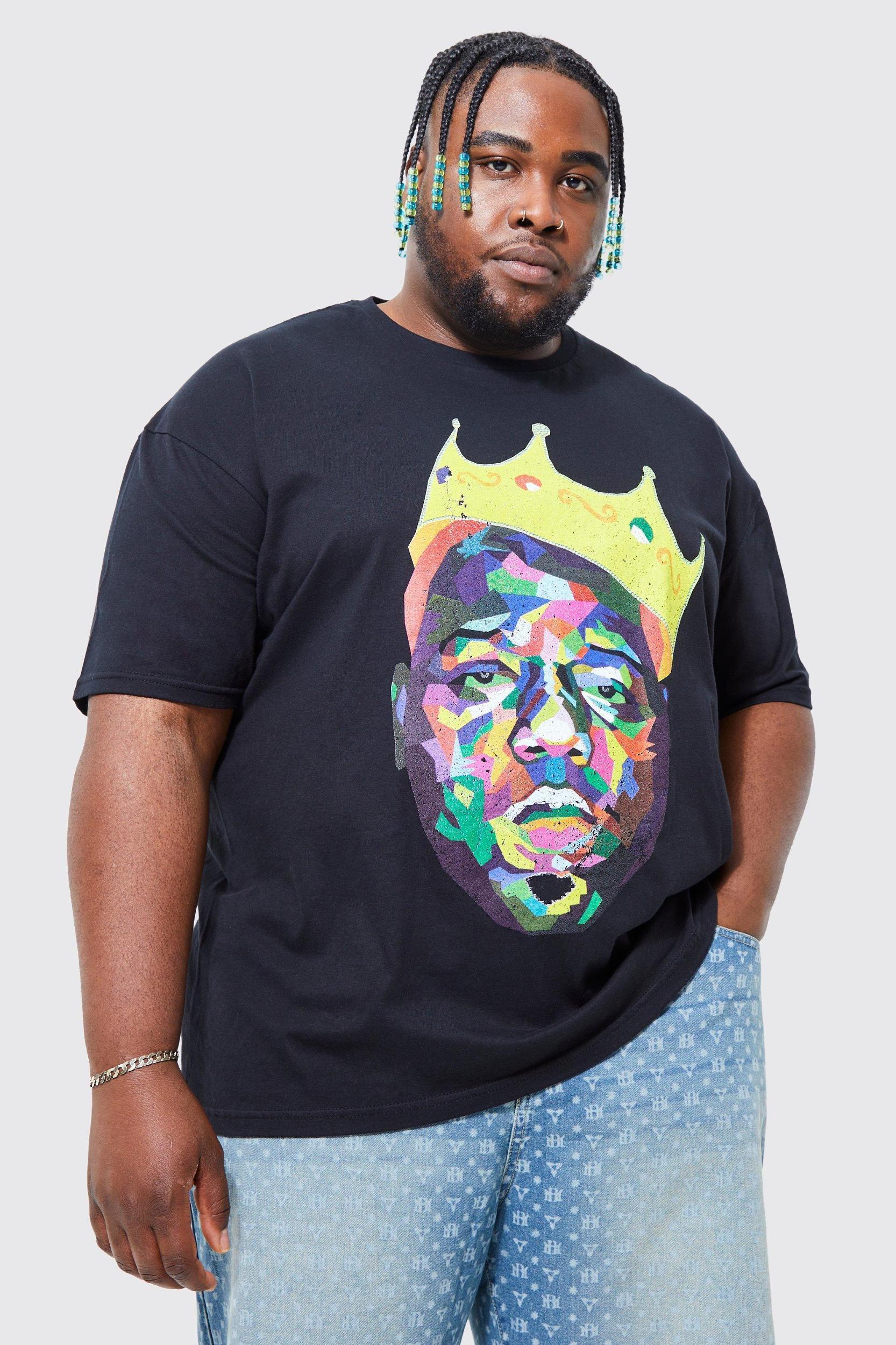 Mens Plus Size Biggie Crown License T-shirt - Black Product Image