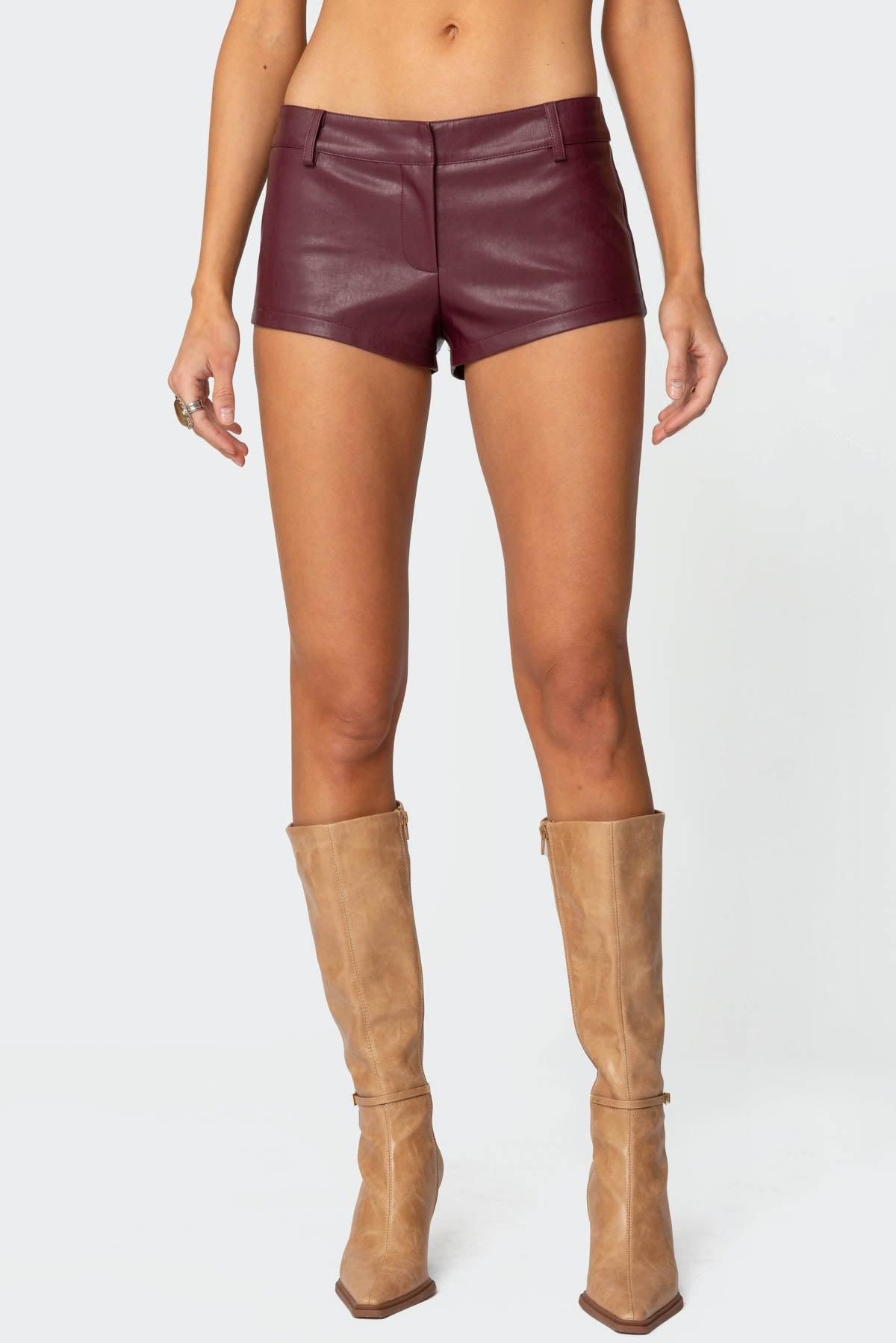 Melaney Faux Leather Micro Shorts Product Image