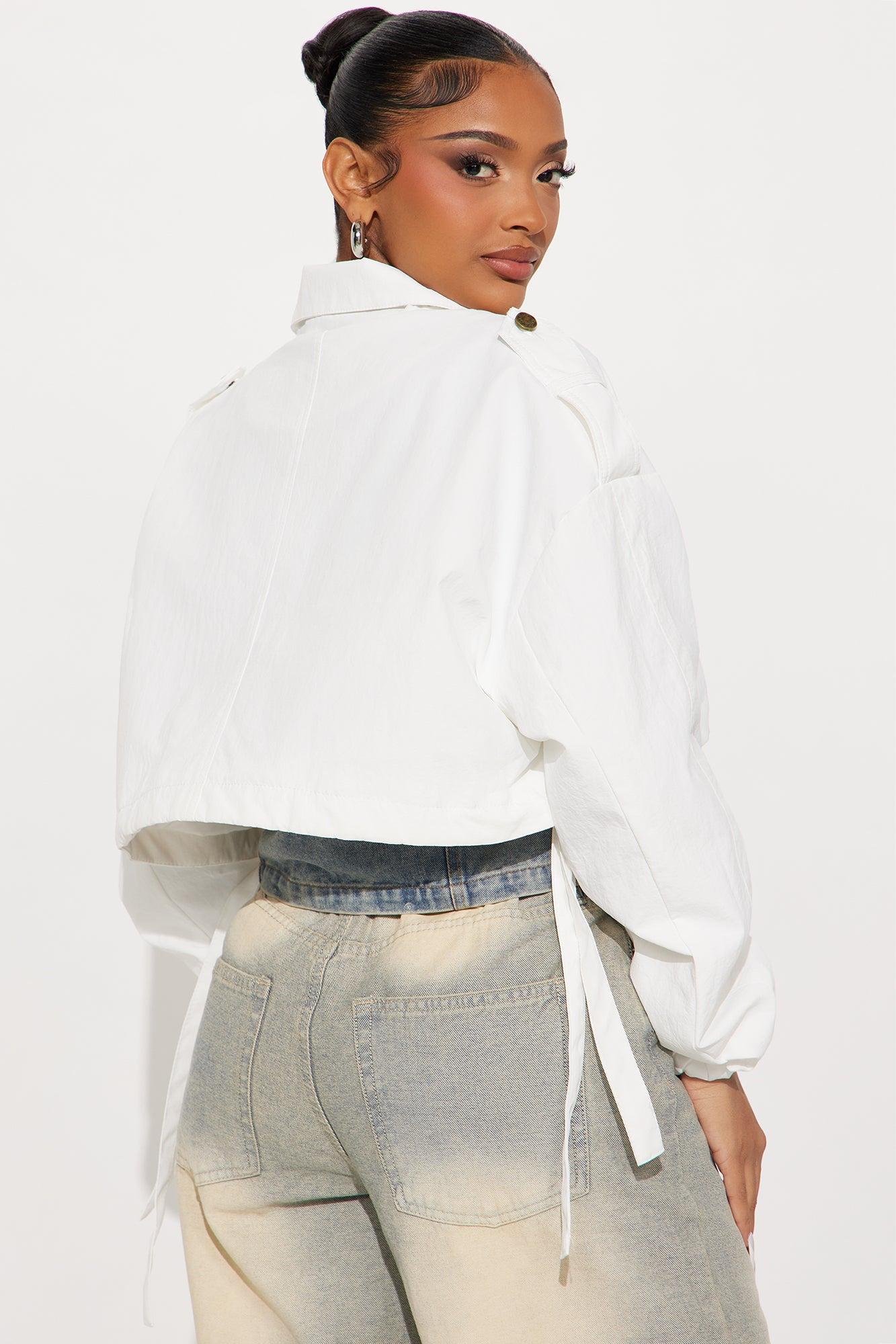 High Expectations Cropped Trench - White Product Image
