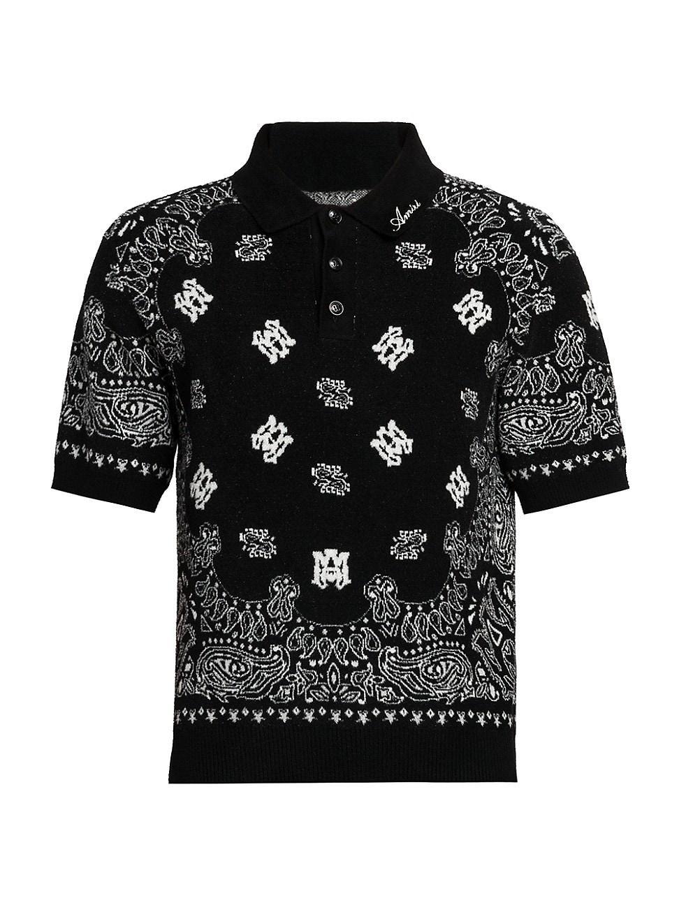 Mens Bandana Knit Polo Shirt Product Image