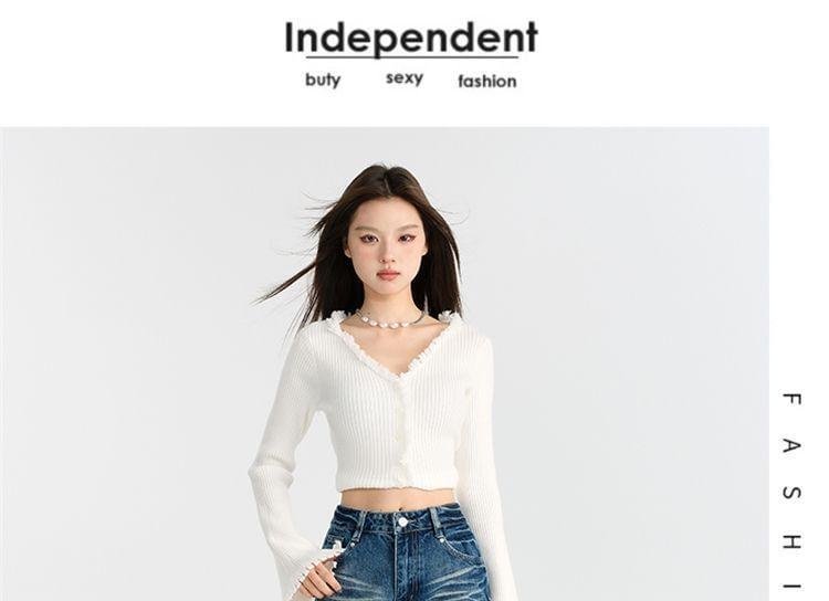High Waist Washed Wide Leg Jeans (Various Designs) Product Image