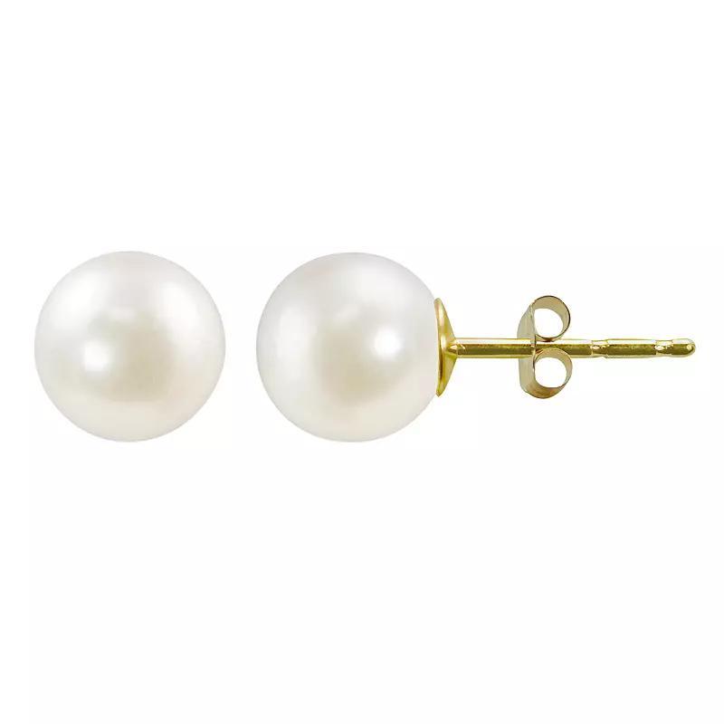 14k Gold Akoya Cultured Pearl Stud Earrings, Womens, White Product Image