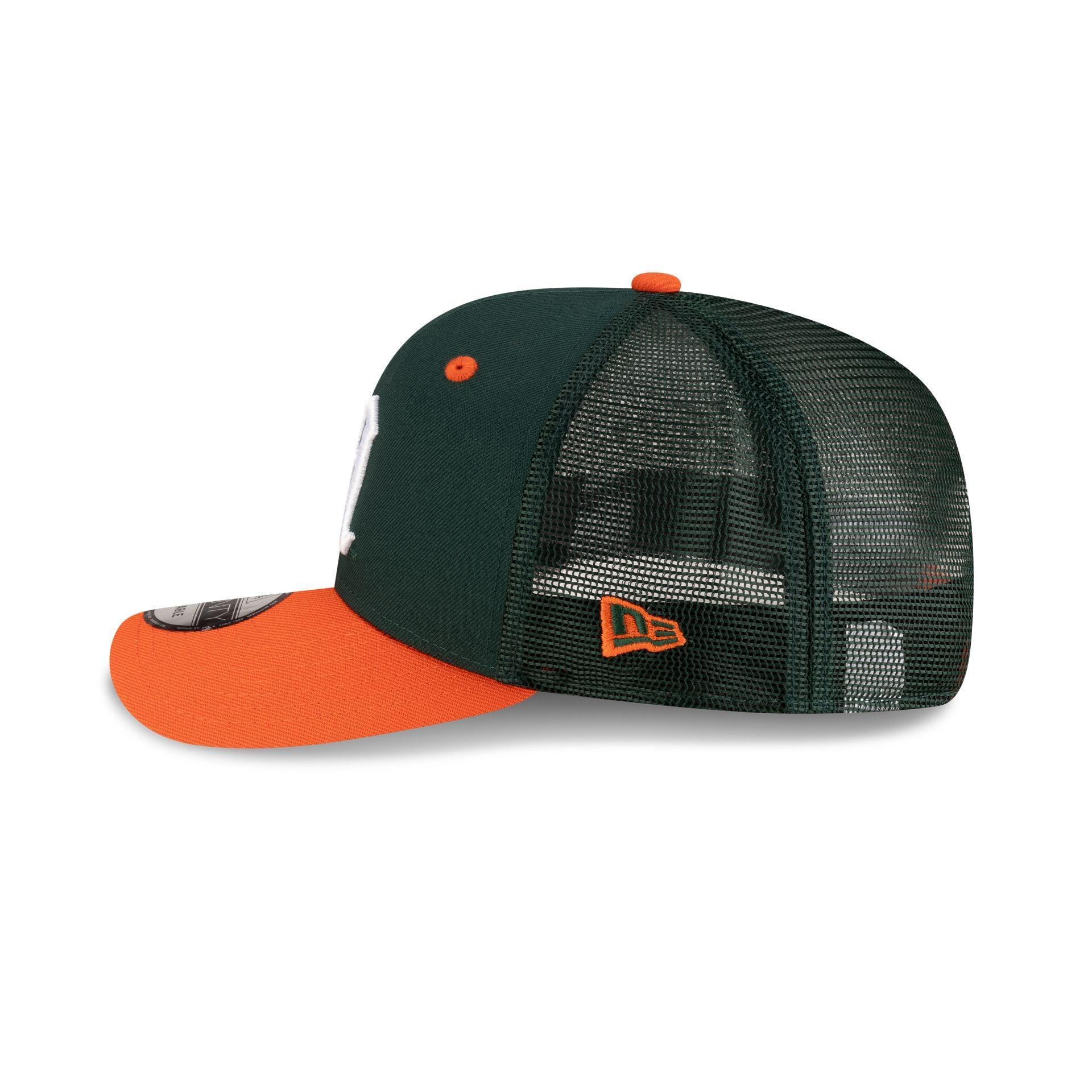 New Era x adidas Miami Hurricanes Green 9SEVENTY Trucker Hat Male Product Image