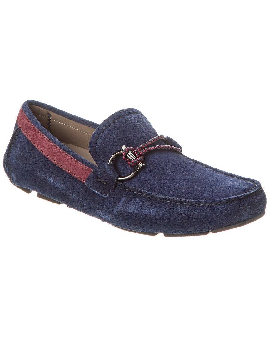 FERRAGAMO Evolo Suede Loafer In Blue Product Image