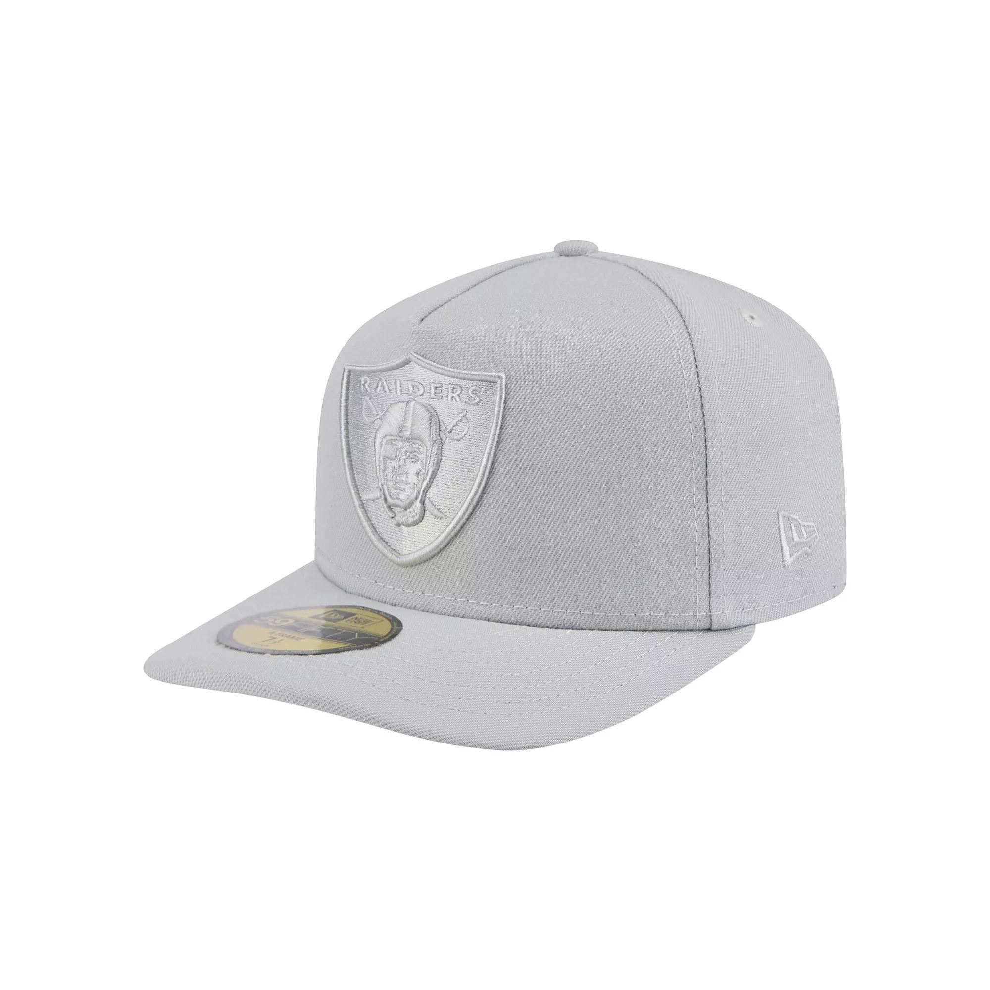 Men's New Era Gray Las Vegas Raiders Color Pack A-Frame 59FIFTY Fitted Hat, Size: 7 3/4, Lvr Grey Product Image