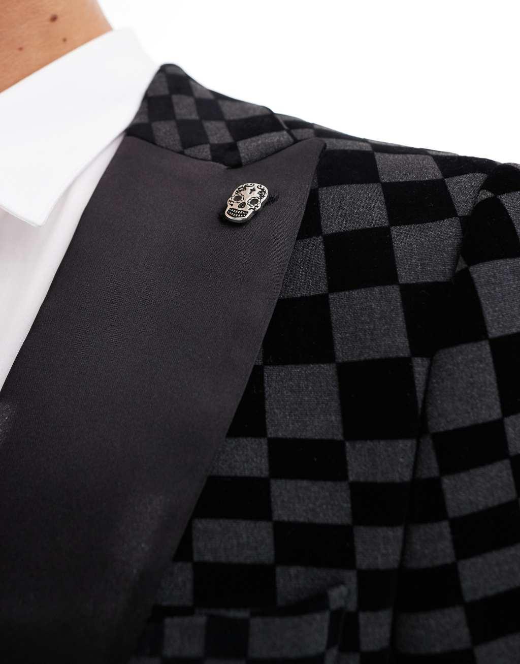 Twisted Tailor suit jacket in checker board print - part of a set Product Image