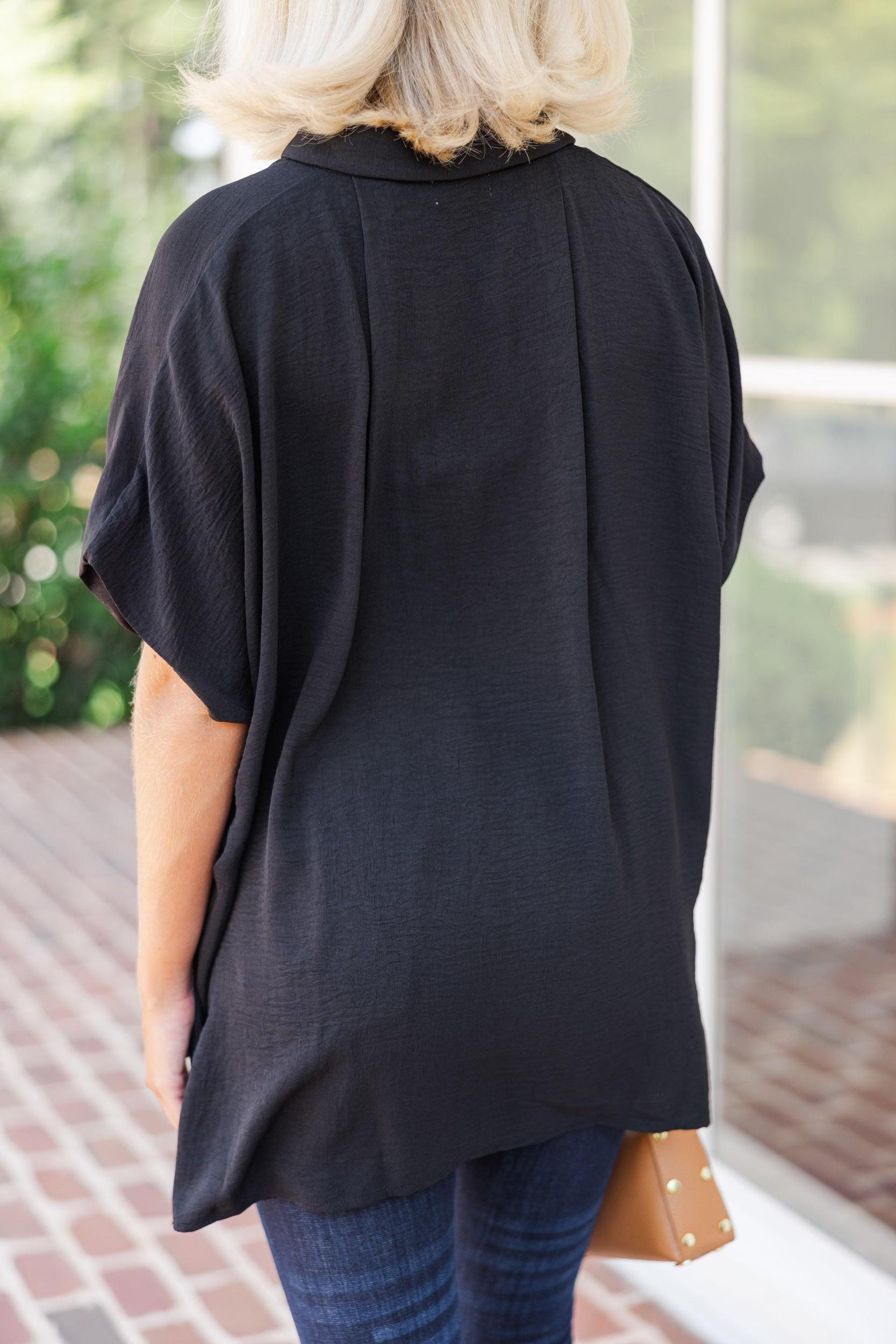 Think It Through Black Top Female Product Image