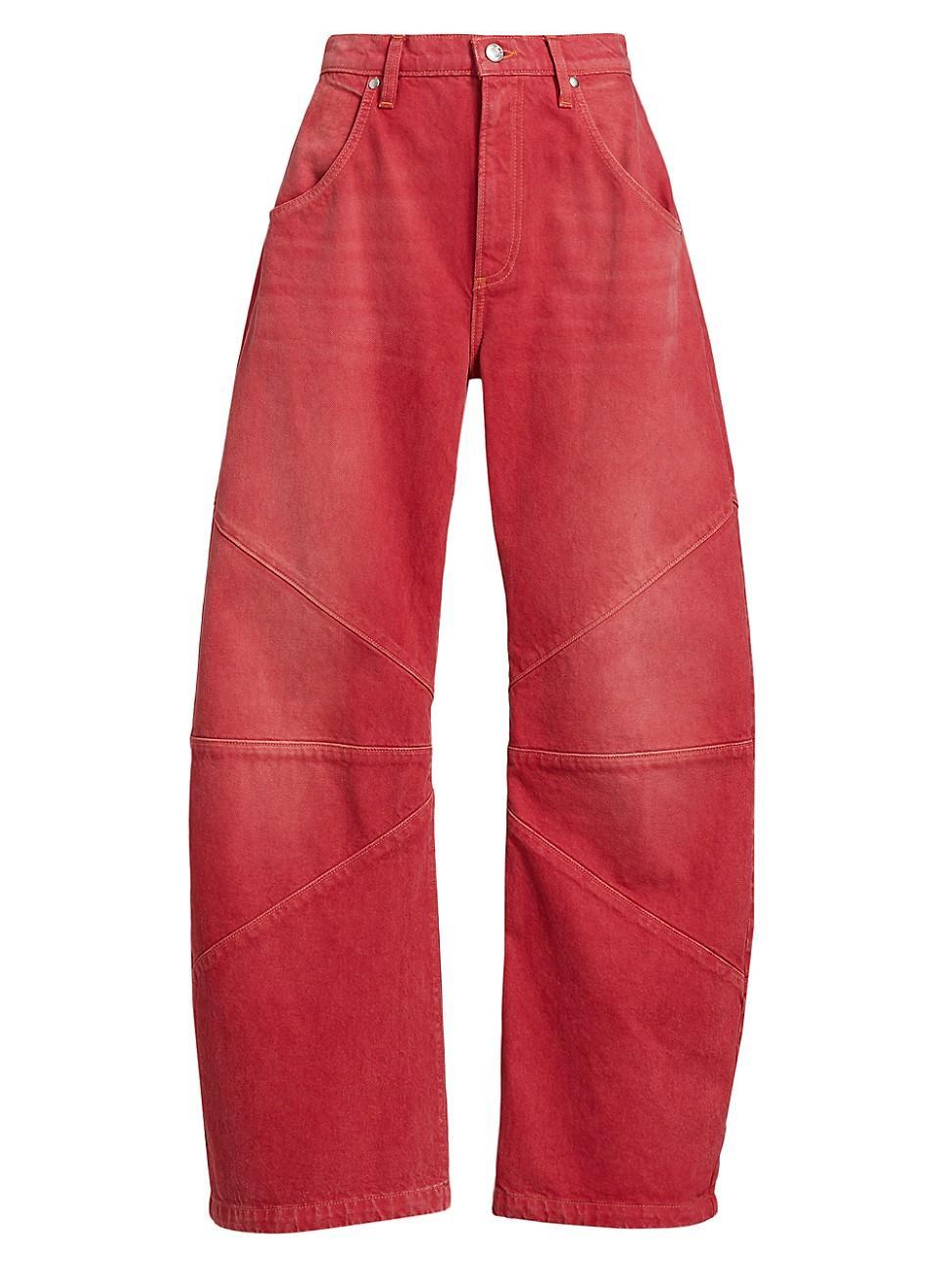 Womens Frederic Mid-Rise Barrel-Leg Jeans Product Image