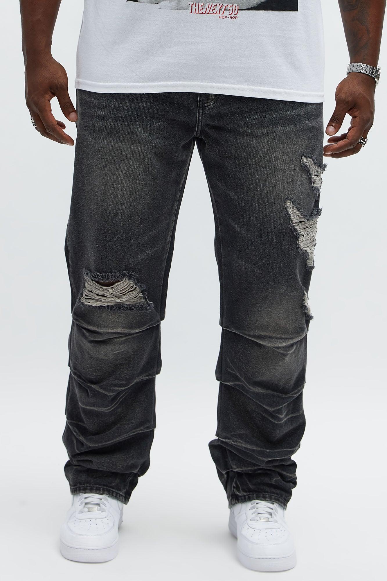 Straight Down The Street Ripped Jeans - Black Wash Product Image