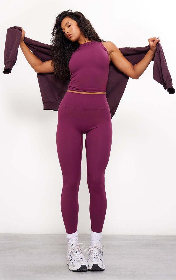 Plum Sculpt Longline Gym Racer Top Product Image