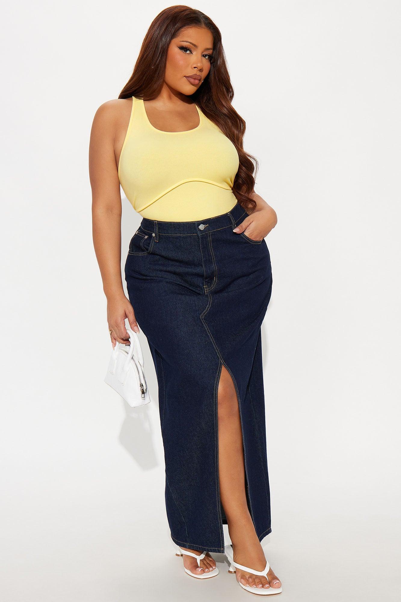Arizona Ribbed Racerback Bodysuit - Butter Yellow Product Image