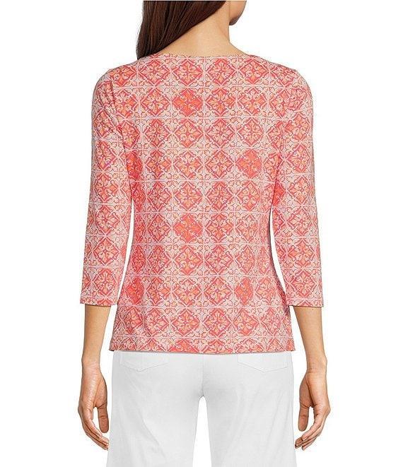J.McLaughlin Wavesong Knit Boat Neck 3/4 Sleeve Top Product Image