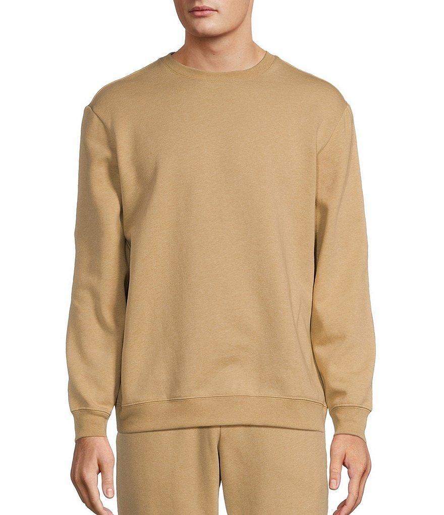Roundtree & Yorke Performance Long Sleeve Solid Fleece Crewneck Pullover Product Image