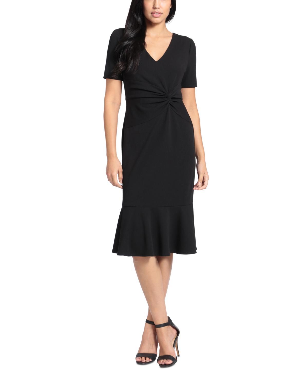 Women's London Times Flounce Midi Twist Dress, Size: 10, Blue Atoll Product Image