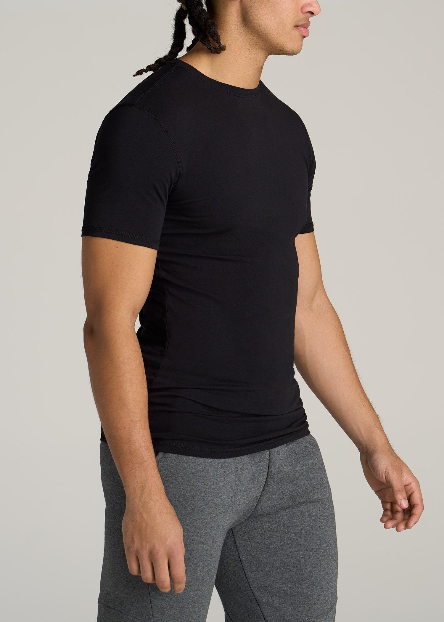 The Essential SLIM-FIT Crewneck Tee for Tall Men in Black Product Image