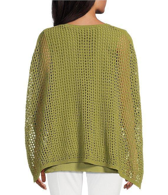 Slim Factor by Investments Boat Neck 3/4 Sleeve Lined Crochet Twofer Top Product Image