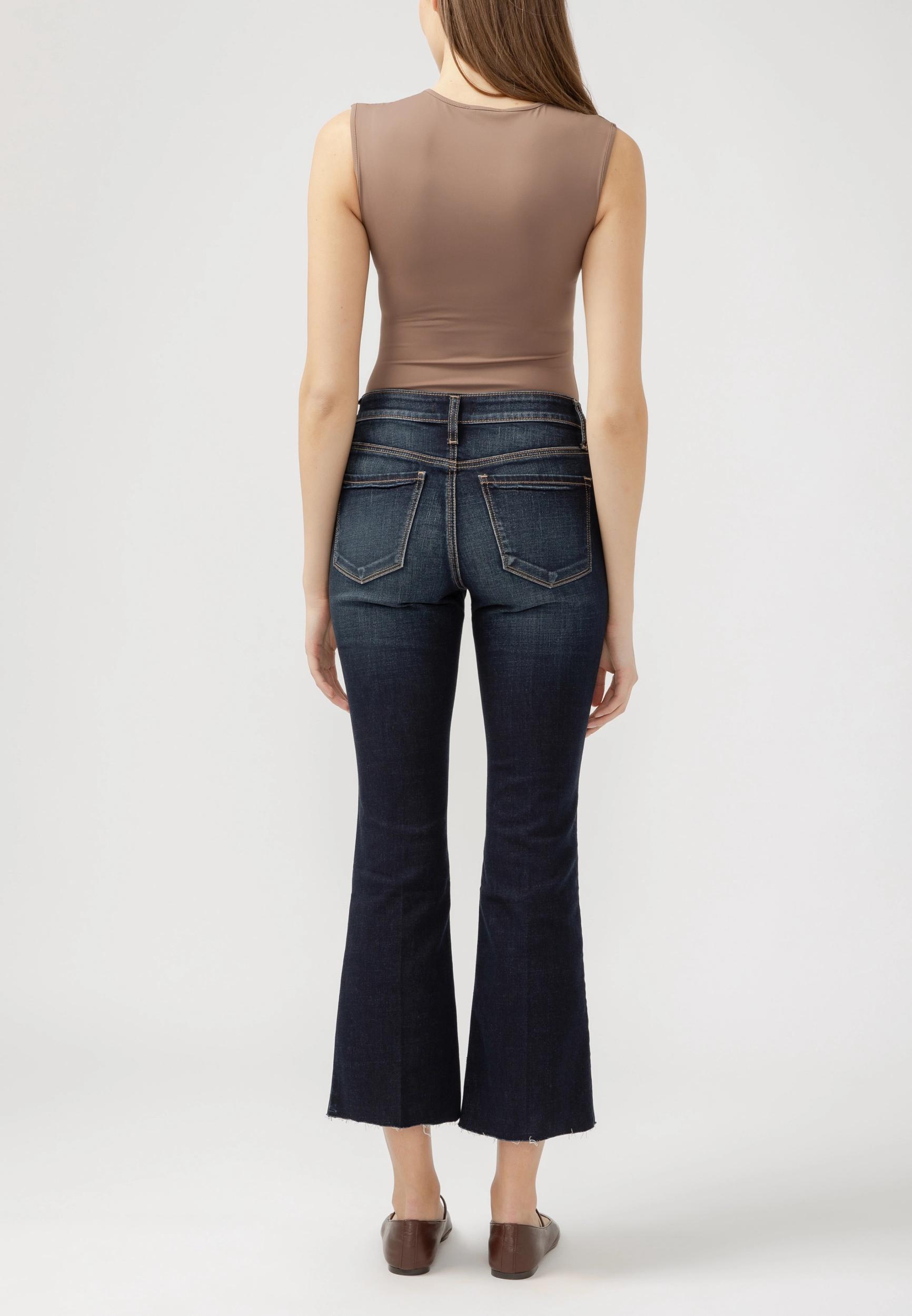 Silver Jeans Co. Silver Jeans Co. Womens Suki Curvy Mid Rise Luxe Stretch Raw Hem Ankle Bootcut Jean Blue Denim Size 30 - Maurices Product Image